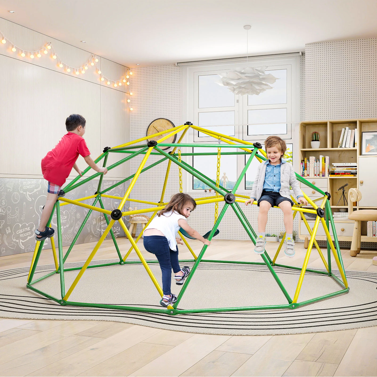 10 Feet Dome Climber with Swing and 800 Lbs Load Capacity - Image 17