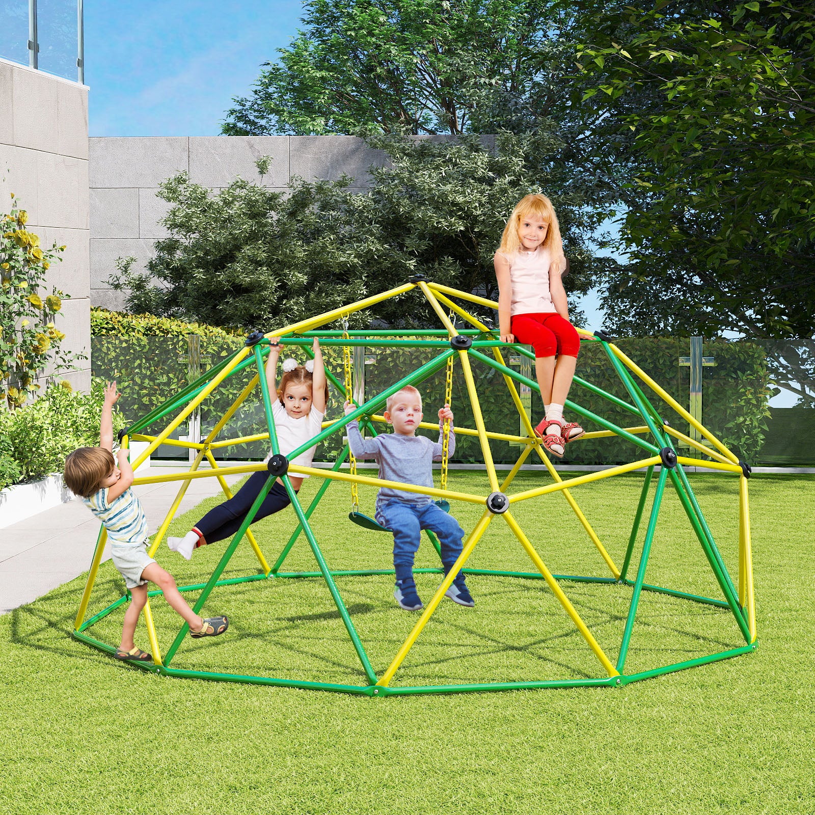 10 Feet Dome Climber with Swing and 800 Lbs Load Capacity - Image 18