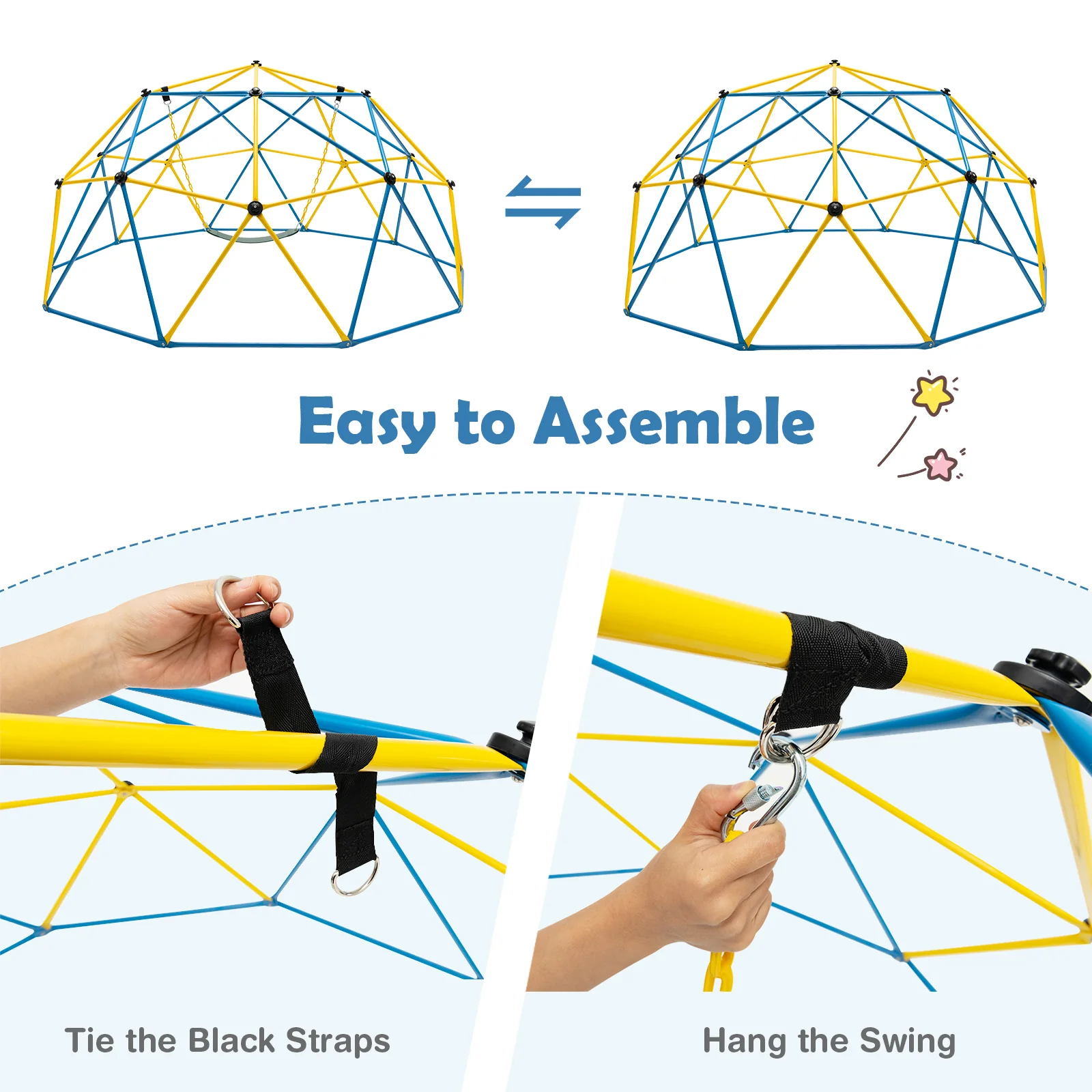 10 Feet Dome Climber with Swing and 800 Lbs Load Capacity - Image 4