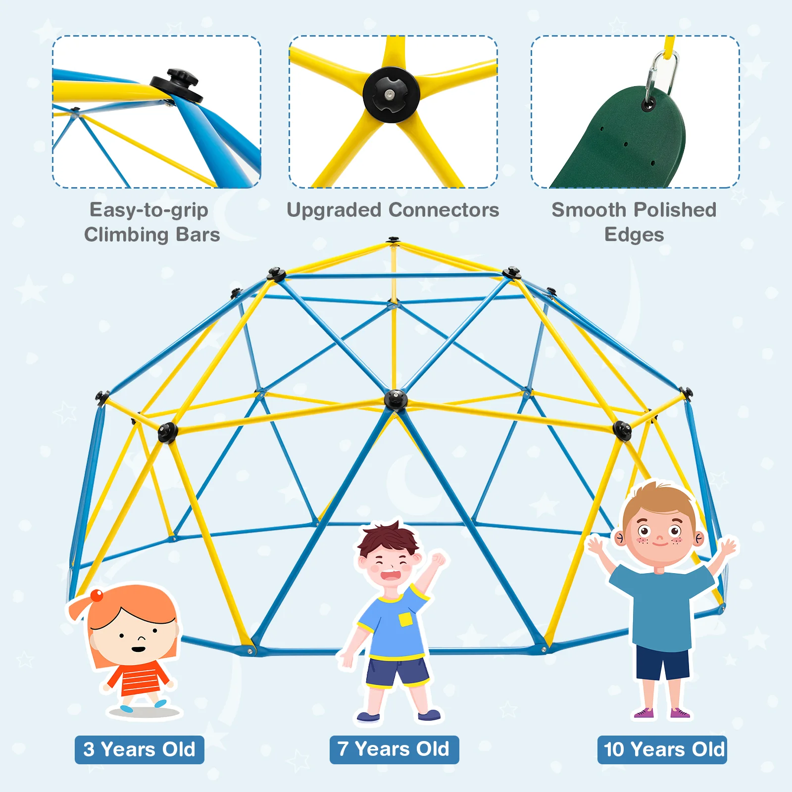 10 Feet Dome Climber with Swing and 800 Lbs Load Capacity - Image 6