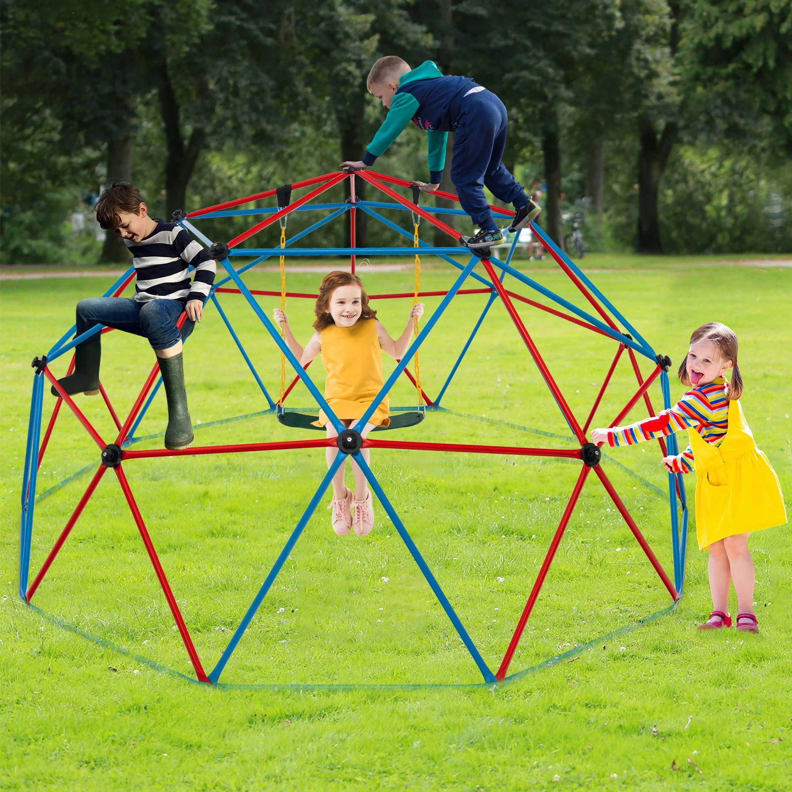 10 Feet Dome Climber with Swing and 800 Lbs Load Capacity - Image 9