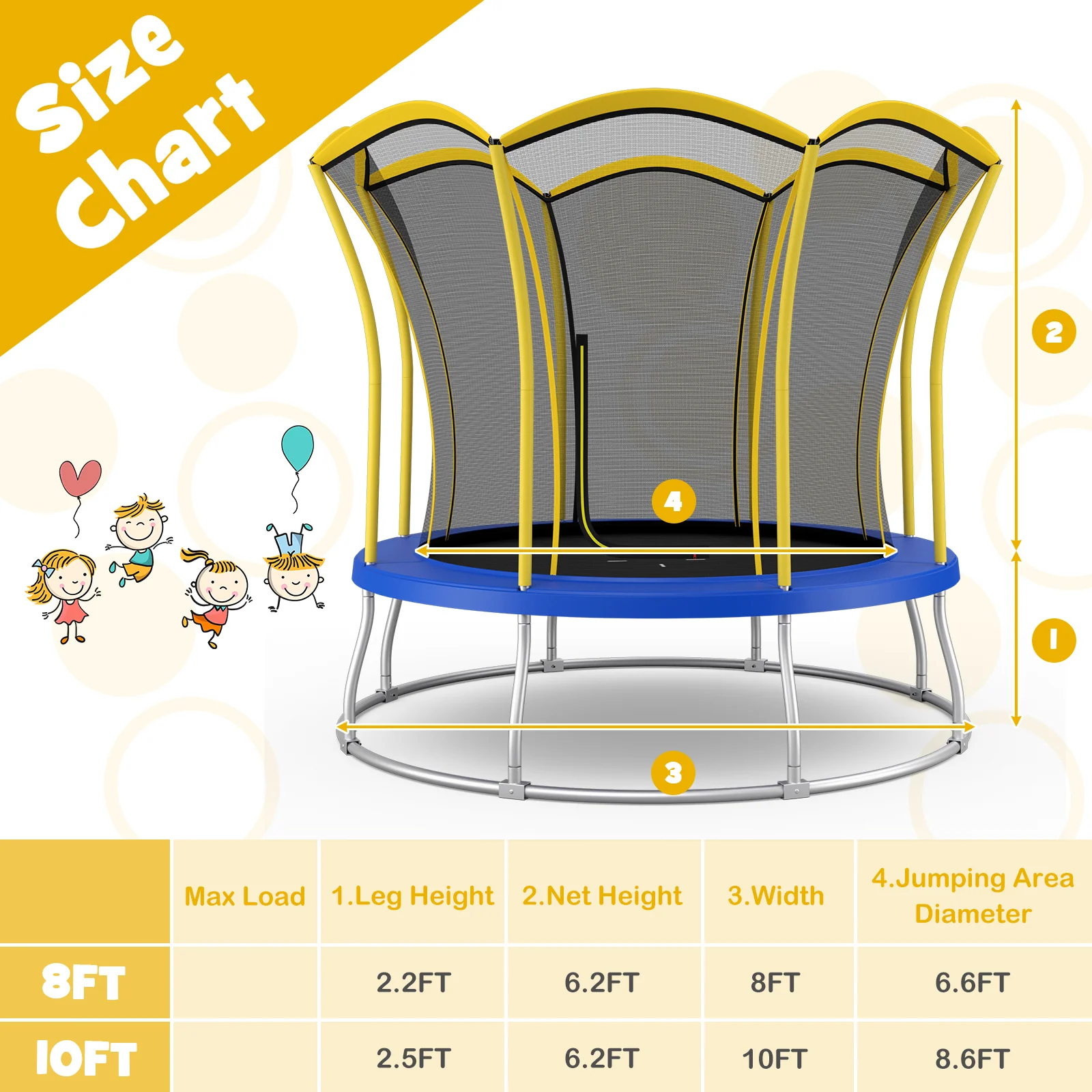 10 Feet Unique Flower Shape Trampoline with Galvanized Steel Frame - Image 12