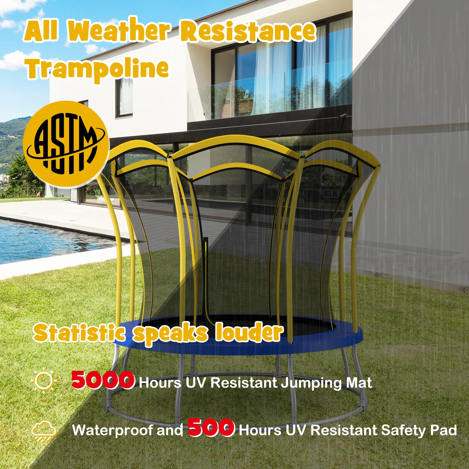 10 Feet Unique Flower Shape Trampoline with Galvanized Steel Frame - Image 13