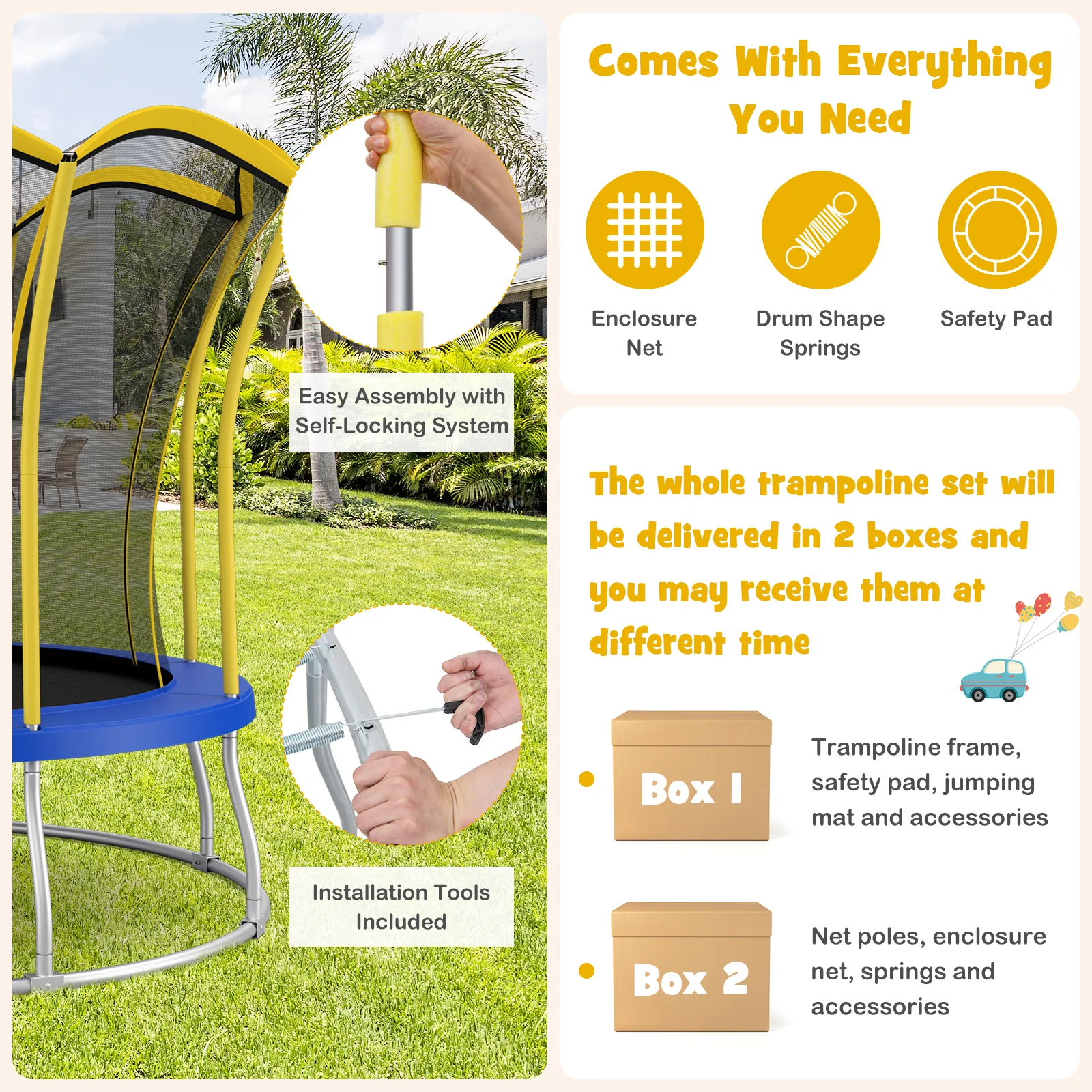 10 Feet Unique Flower Shape Trampoline with Galvanized Steel Frame - Image 14