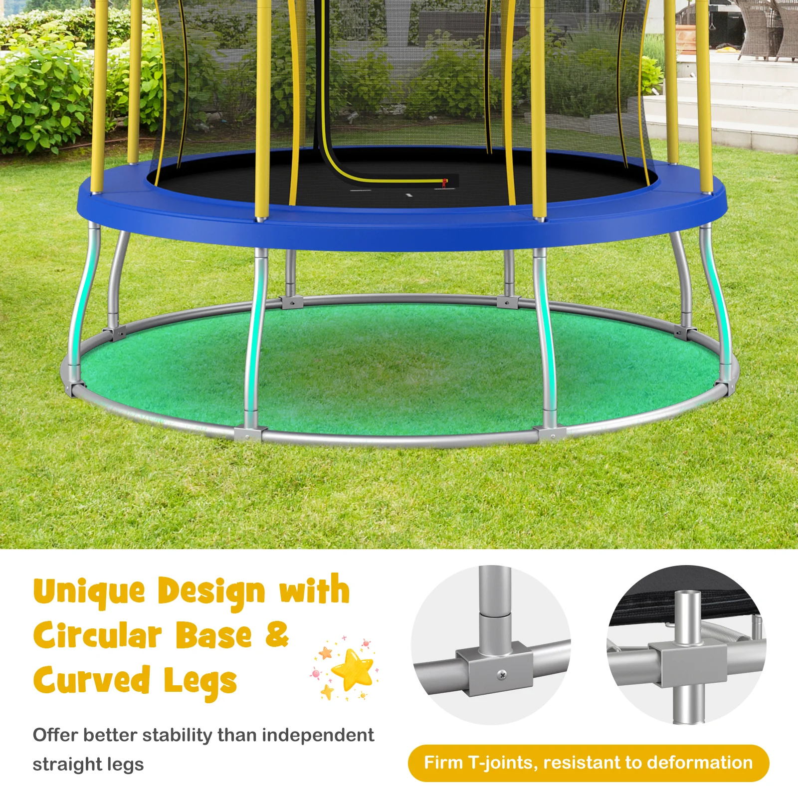 10 Feet Unique Flower Shape Trampoline with Galvanized Steel Frame - Image 16