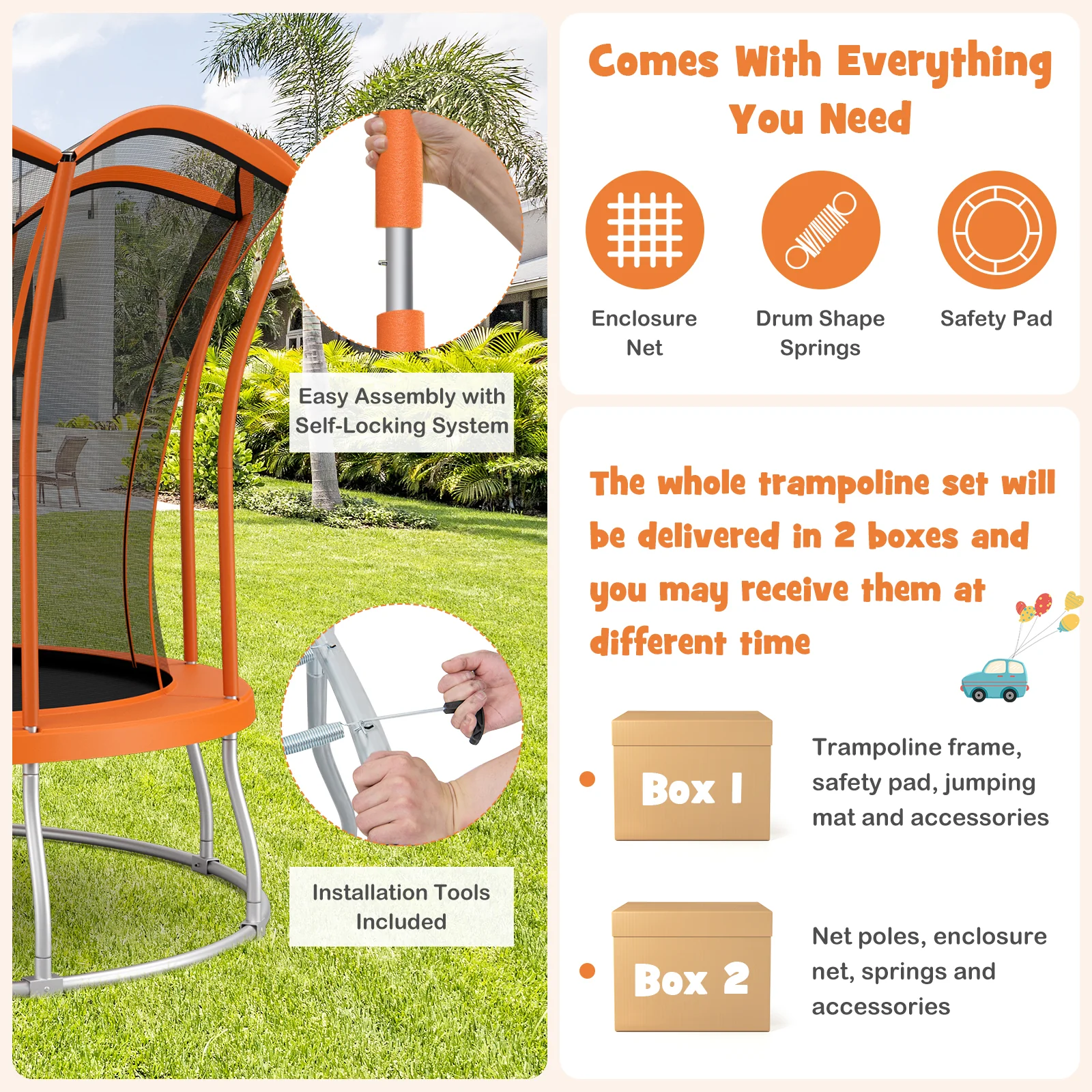 10 Feet Unique Flower Shape Trampoline with Galvanized Steel Frame - Image 6
