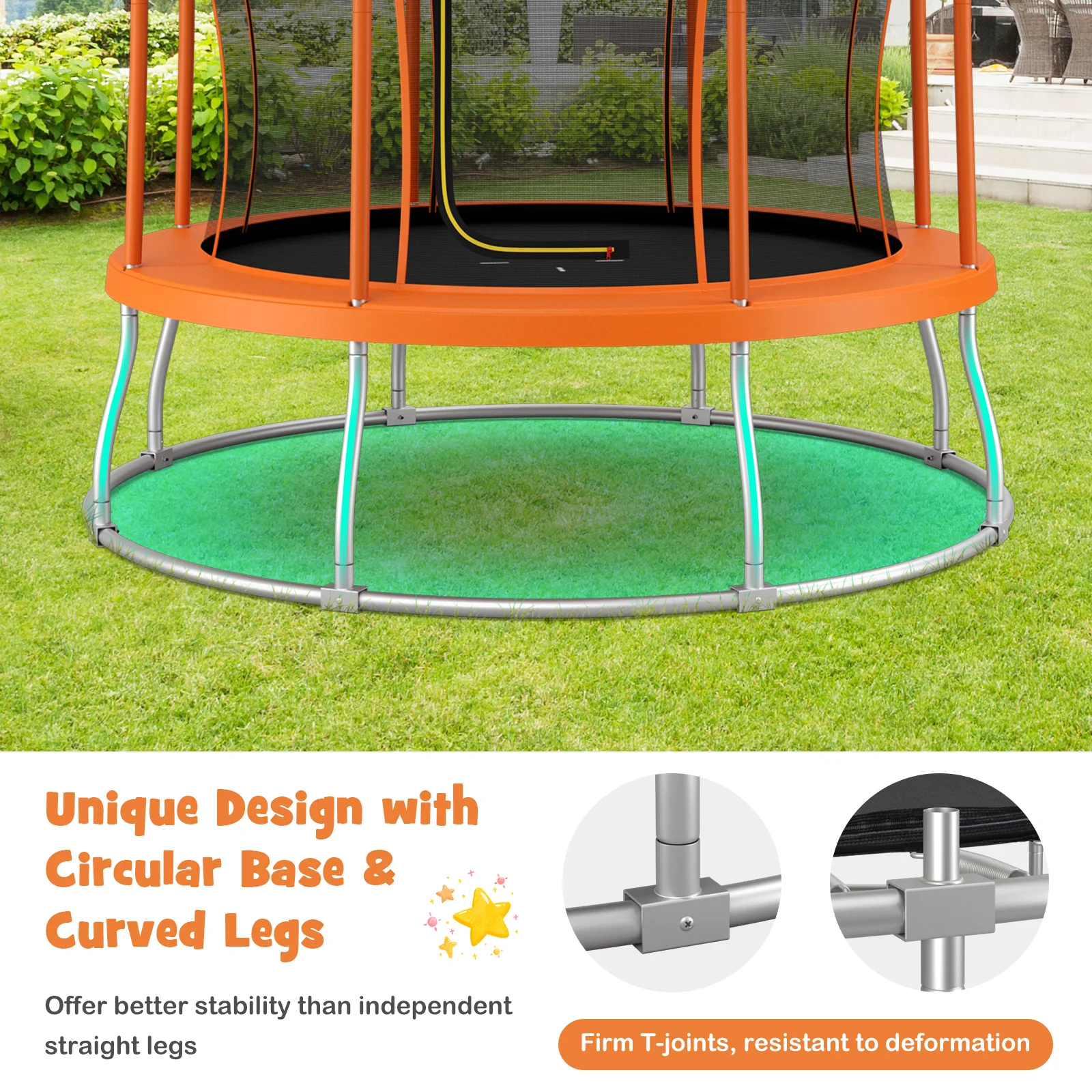 10 Feet Unique Flower Shape Trampoline with Galvanized Steel Frame - Image 8
