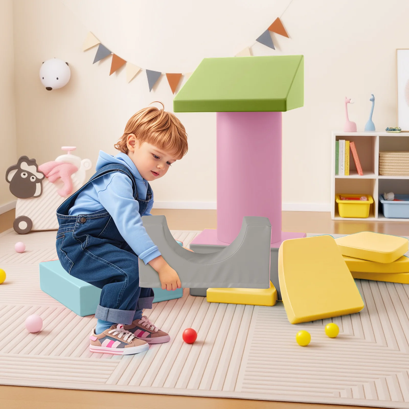 10-Piece Foam Climbing Toys for Toddlers Soft Foam PU Leather Building Blocks - Image 10