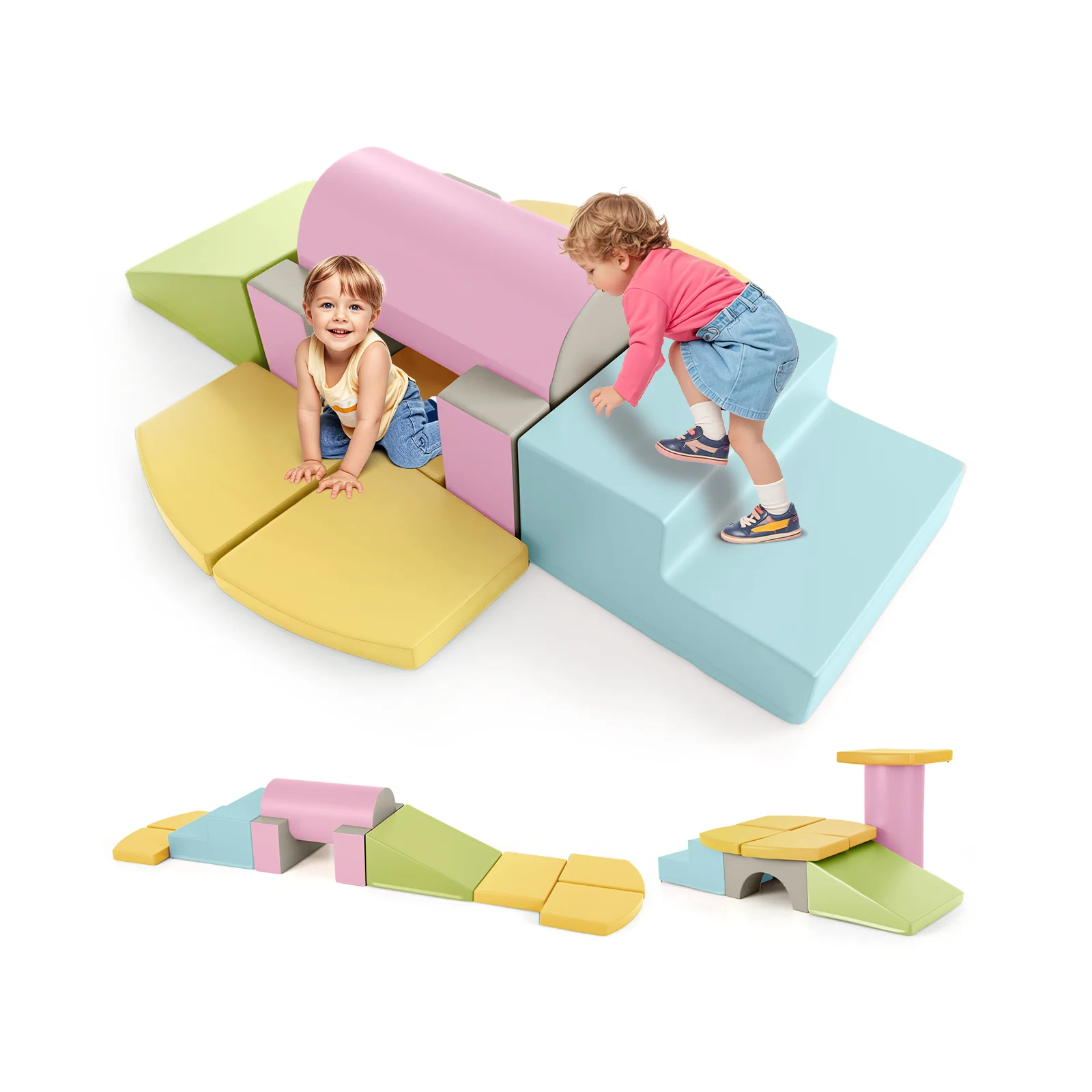 10-Piece Foam Climbing Toys for Toddlers Soft Foam PU Leather Building Blocks - Image 11