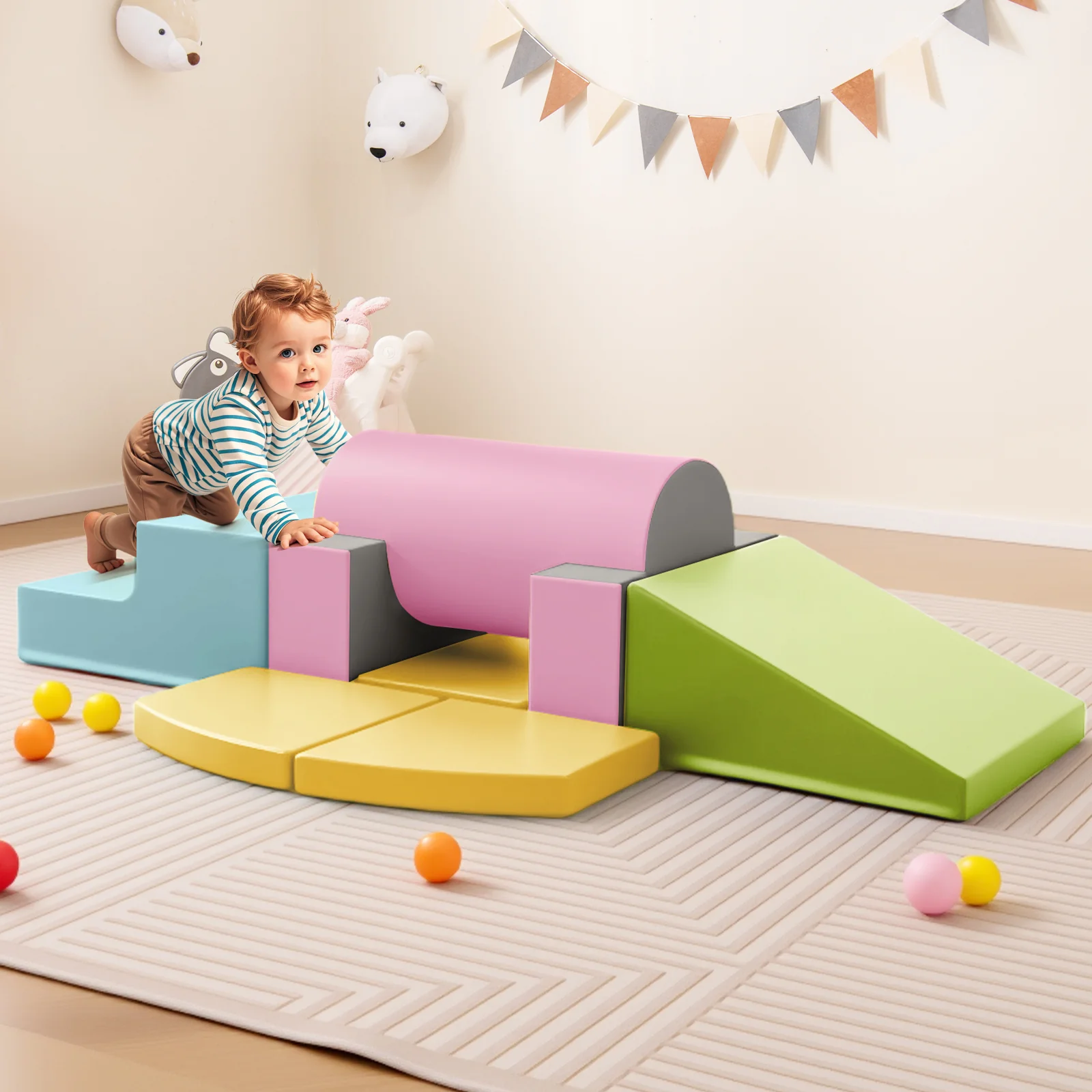 10-Piece Foam Climbing Toys for Toddlers Soft Foam PU Leather Building Blocks - Image 9