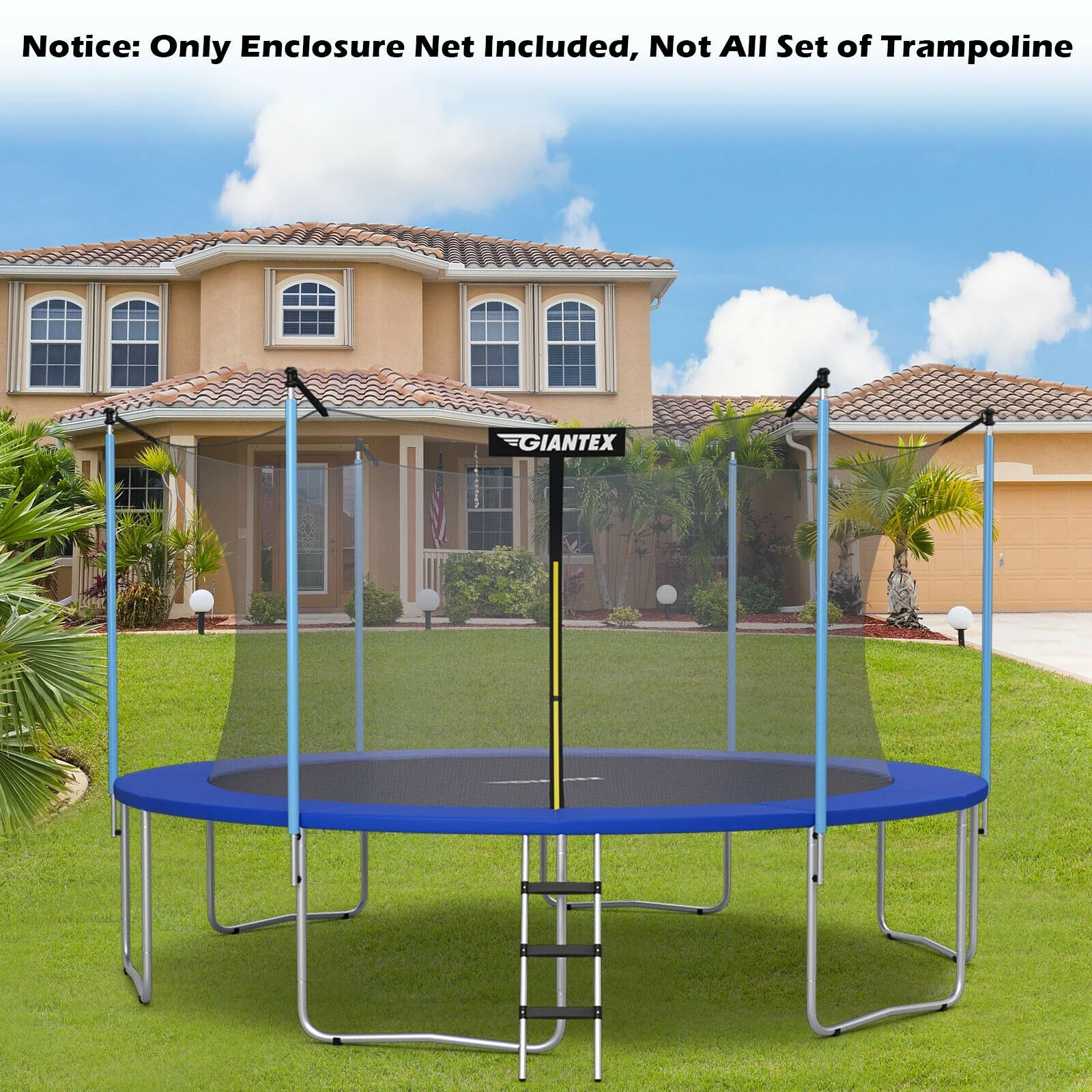 10Ft Replacement Weather-Resistant Trampoline Safety Enclosure Net - Image 17