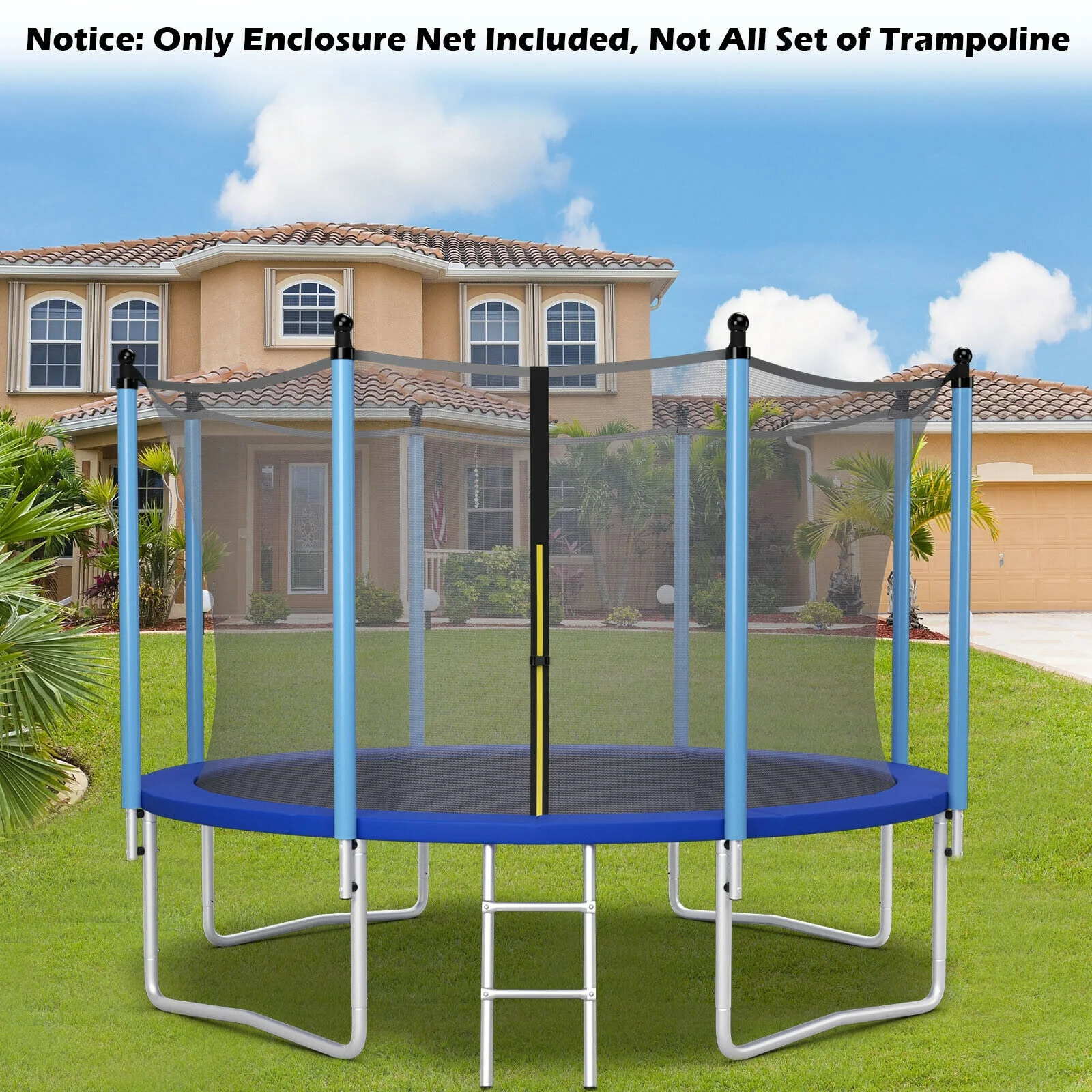 10Ft Replacement Weather-Resistant Trampoline Safety Enclosure Net - Image 9