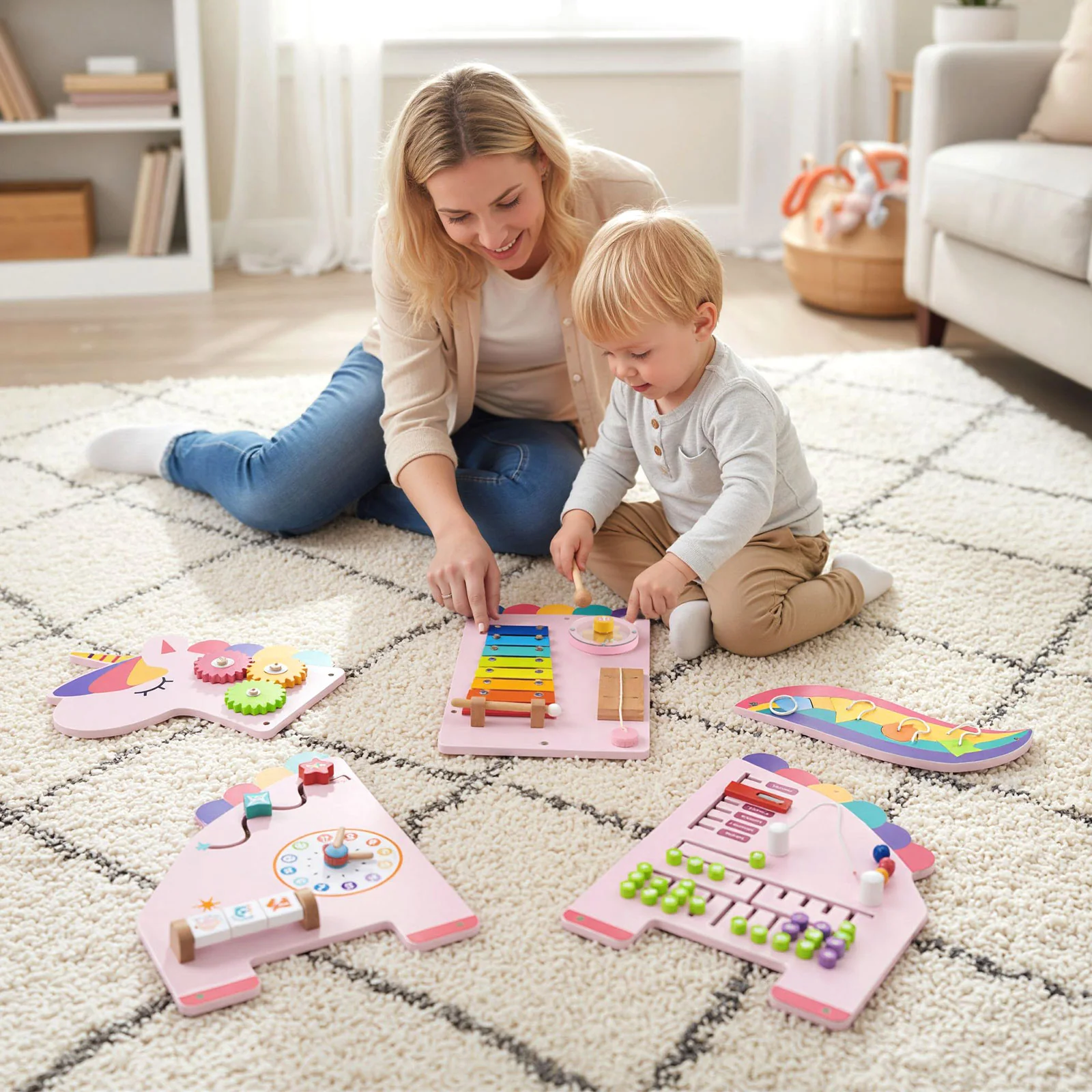 11-in-1 Dinosaur Activity Wall Busy Board Panels for Toddlers Education and Early Development - Image 10