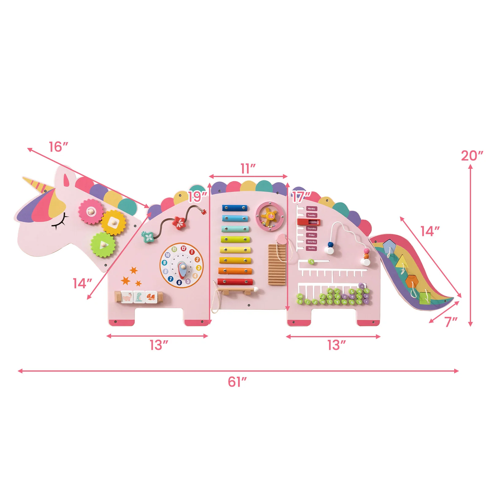 11-in-1 Dinosaur Activity Wall Busy Board Panels for Toddlers Education and Early Development - Image 13
