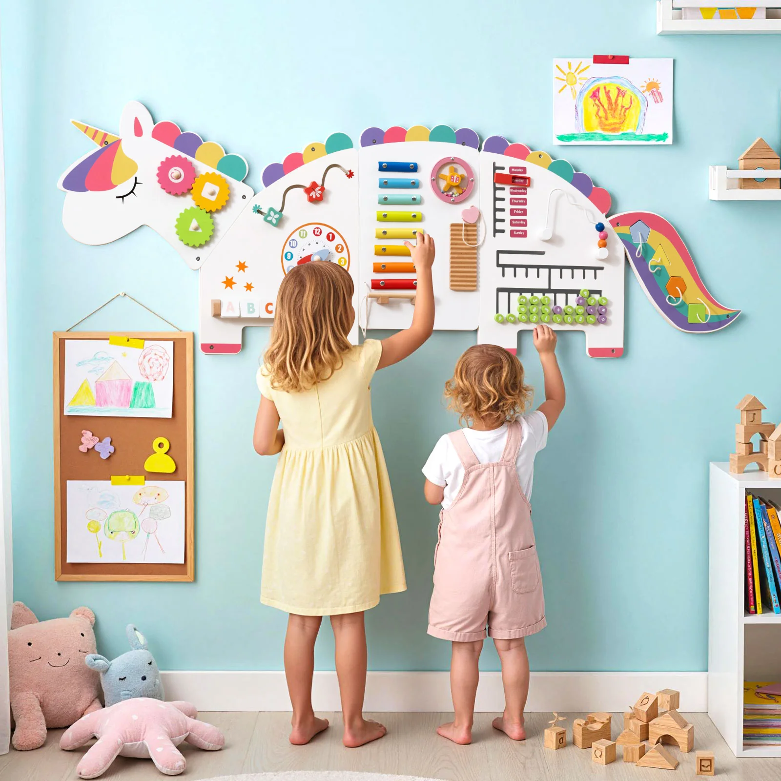 11-in-1 Dinosaur Activity Wall Busy Board Panels for Toddlers Education and Early Development - Image 17