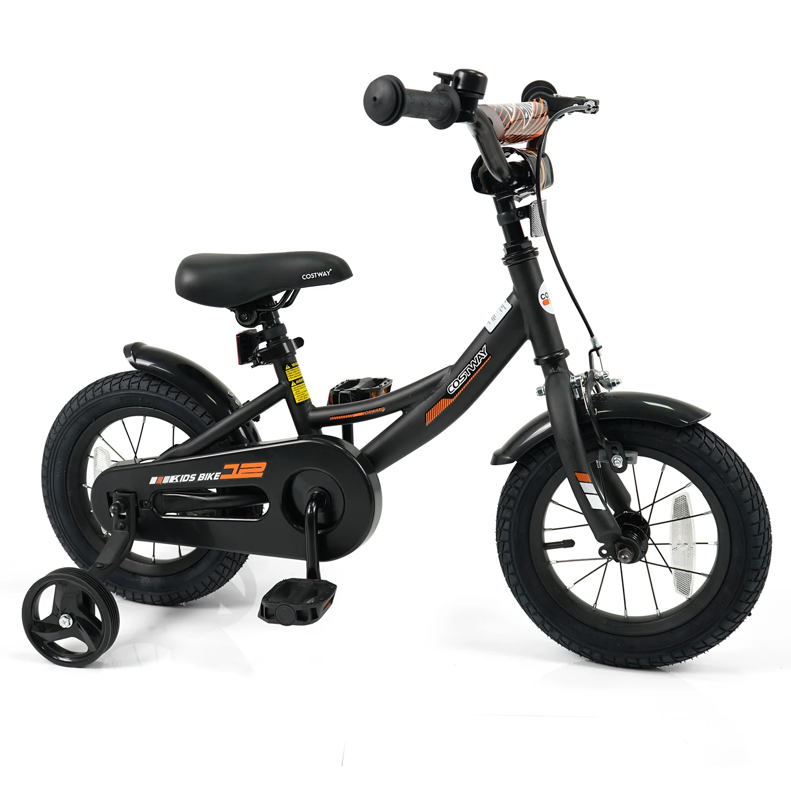 12/14/16/18 Inches Kids Bike with Removable Training Wheels and Adjustable Seatfor 3-8 Years Old Black - Image 27