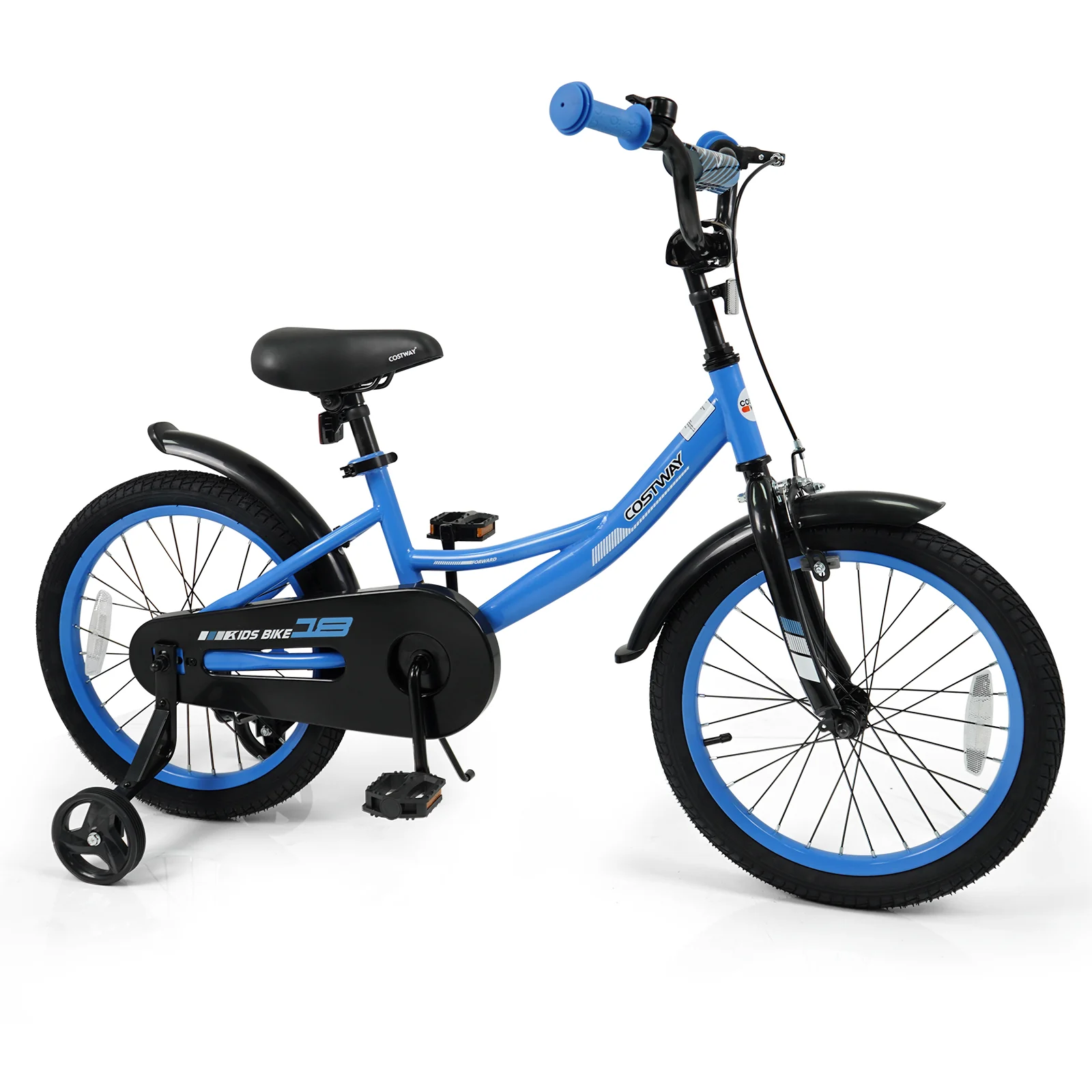 12/14/16/18 Inches Kids Bike with Removable Training Wheels and Adjustable Seatfor 3-8 Years Old Navy - Image 19