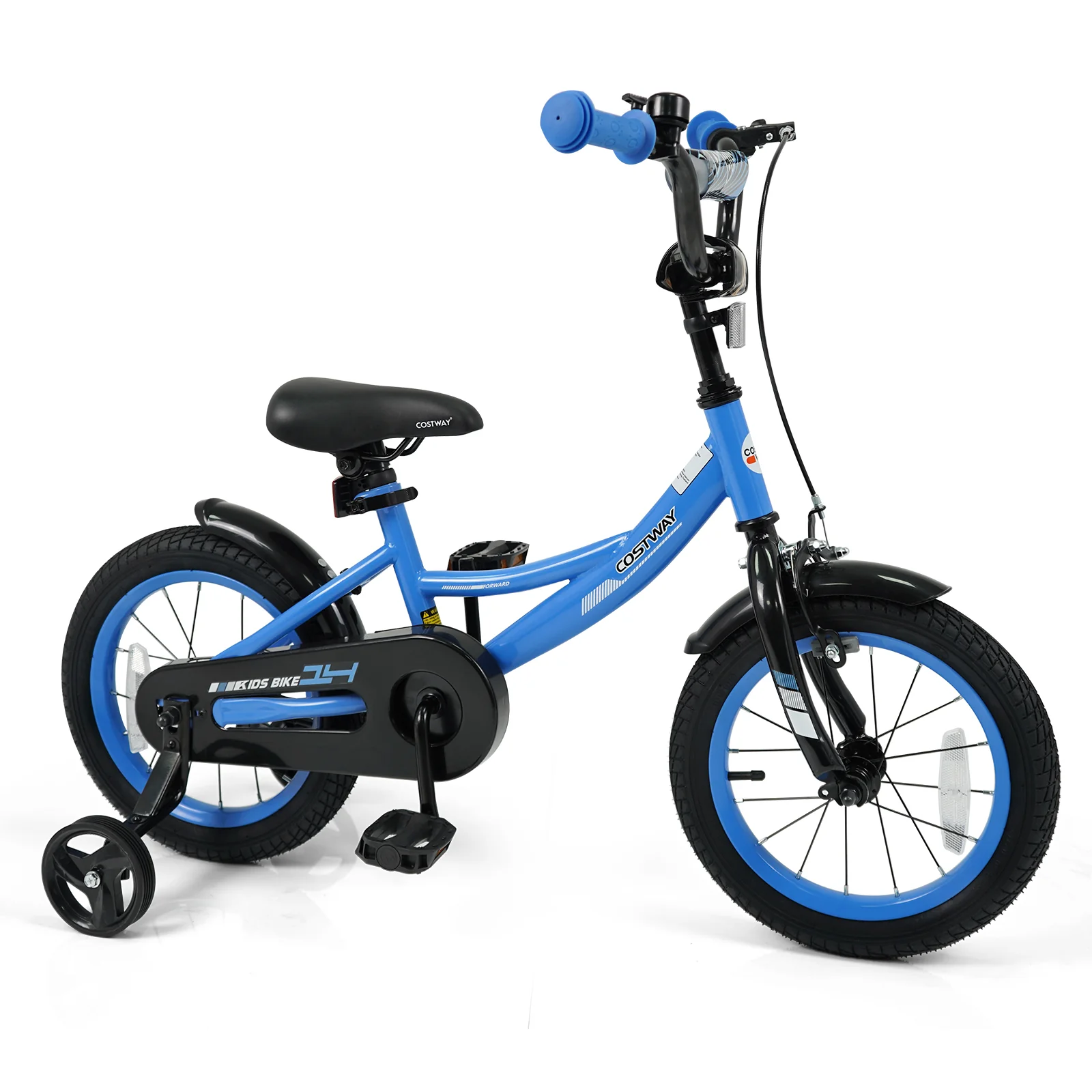 12/14/16/18 Inches Kids Bike with Removable Training Wheels and Adjustable Seatfor 3-8 Years Old Navy - Image 3