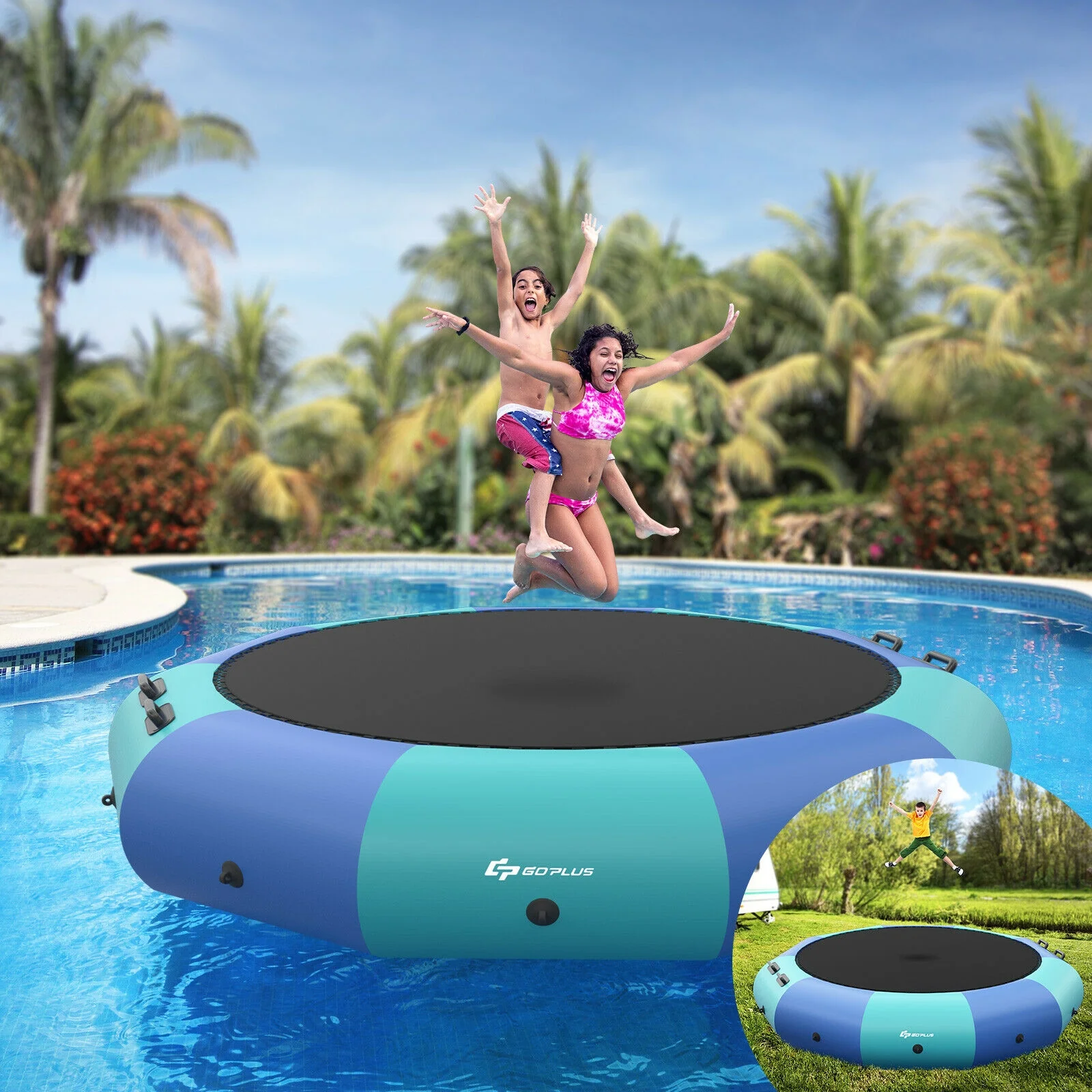 12 Feet Inflatable Splash Padded Water Bouncer Trampoline - Image 10