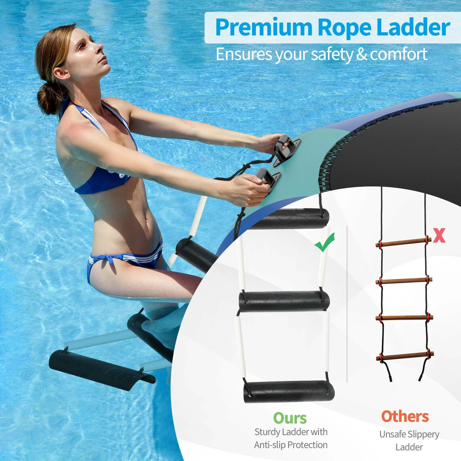 12 Feet Inflatable Splash Padded Water Bouncer Trampoline - Image 15