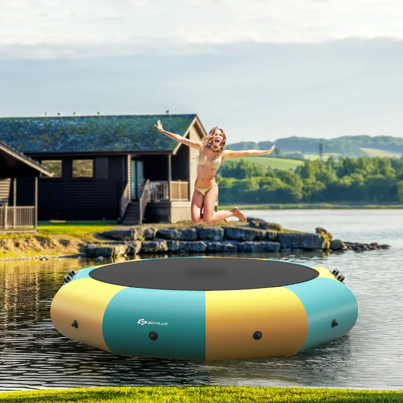 12 Feet Inflatable Splash Padded Water Bouncer Trampoline - Image 2