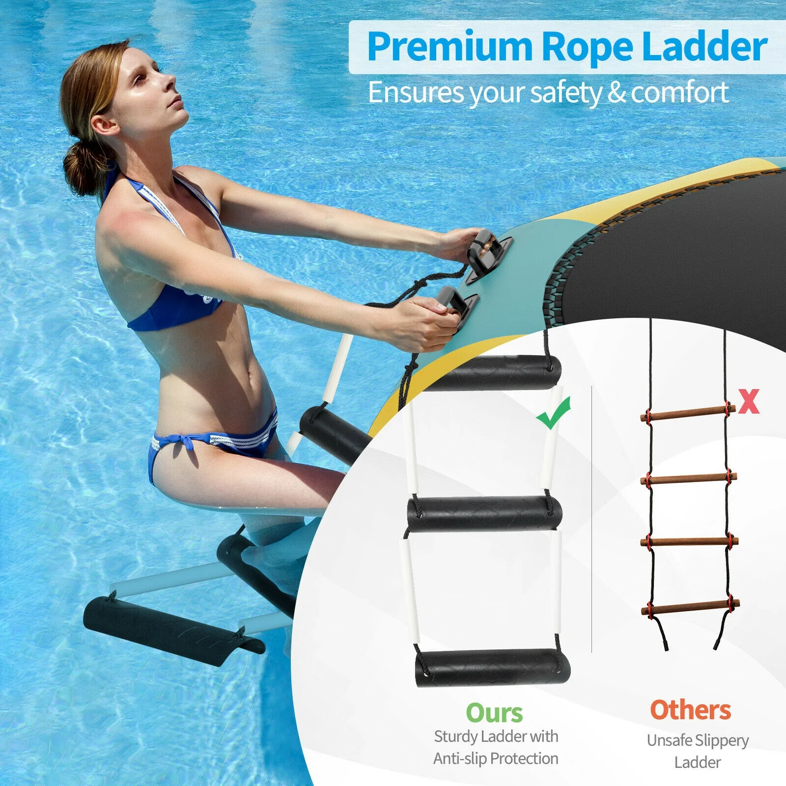 12 Feet Inflatable Splash Padded Water Bouncer Trampoline - Image 7