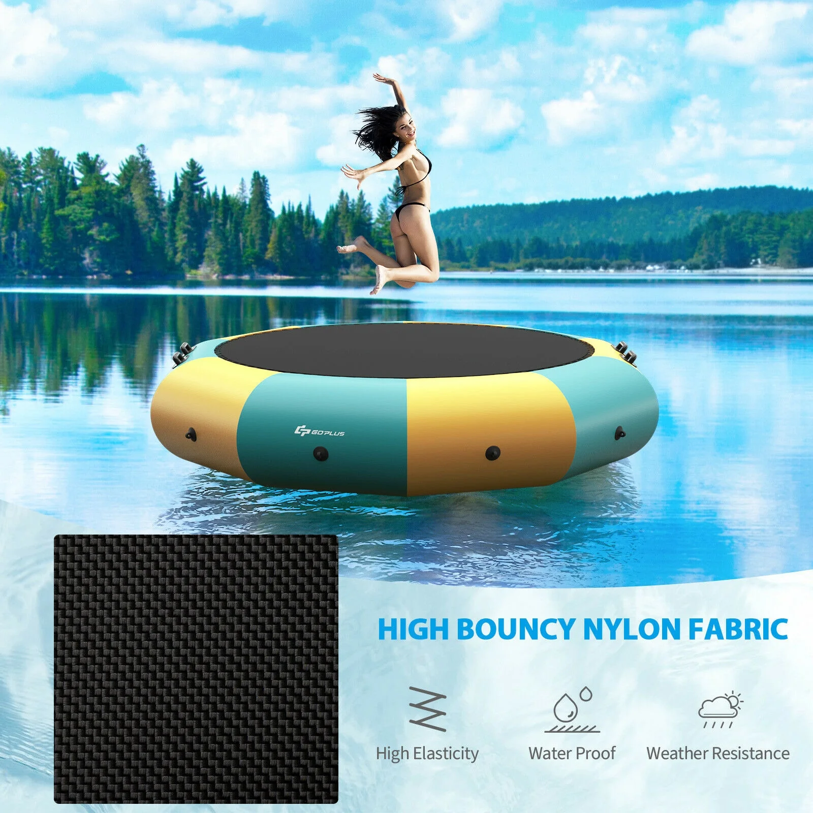 12 Feet Inflatable Splash Padded Water Bouncer Trampoline - Image 8