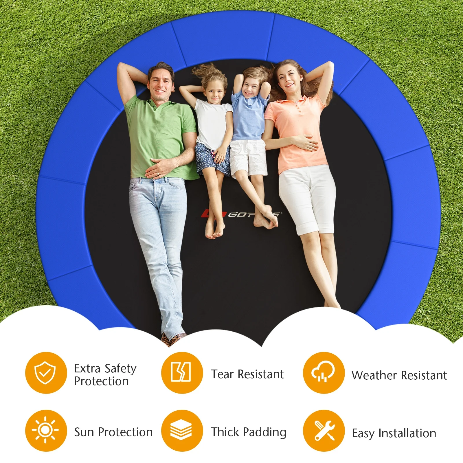 12 Feet Waterproof and Tear-Resistant Universal Trampoline Safety Pad Spring Cover - Image 2