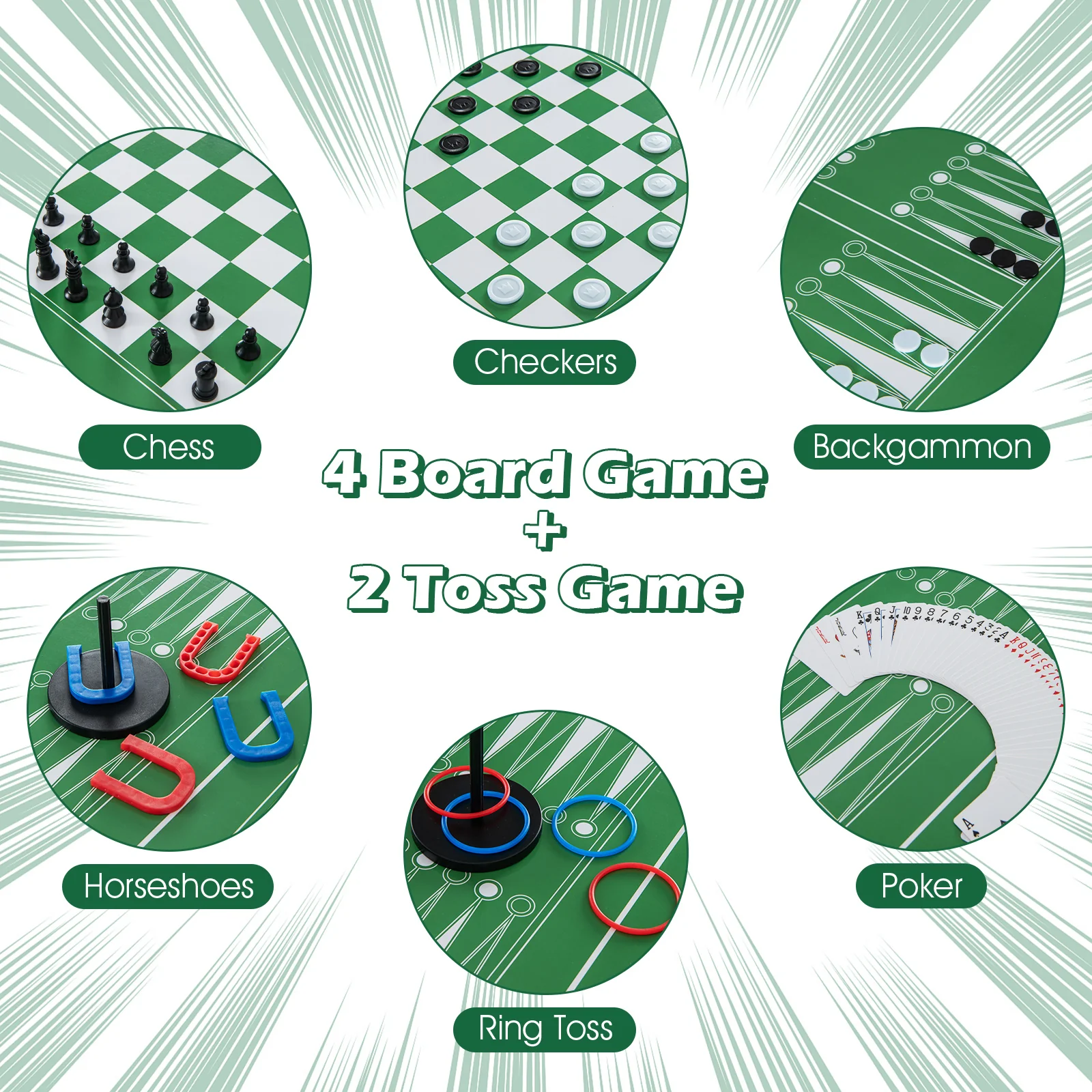 12-in-1 Combo Game Table Set with Foosball Air Hockey Pool Chess and Ping Pong - Image 7