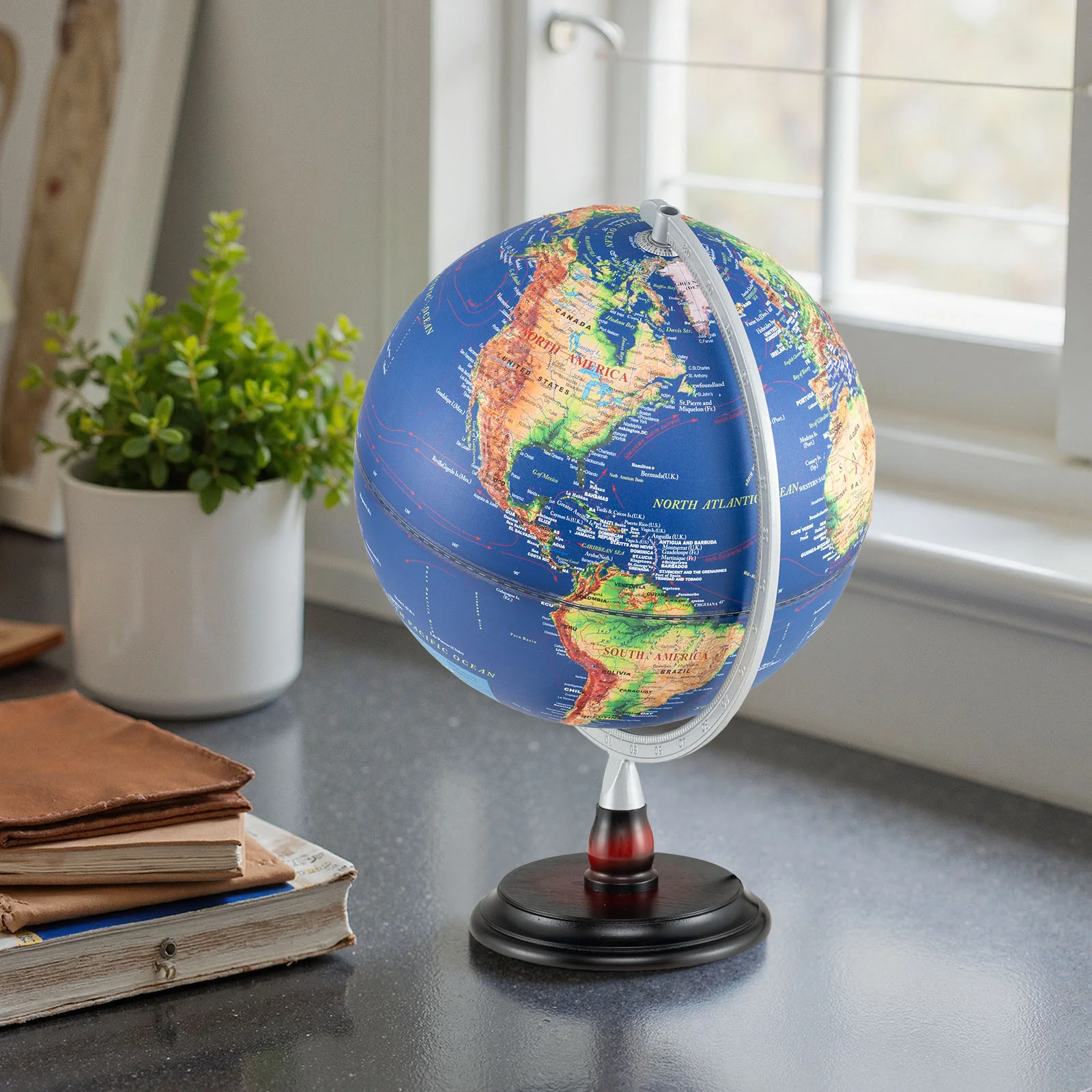 12 Inch Illuminated World Globe Antique Light up Globe Night Lamp