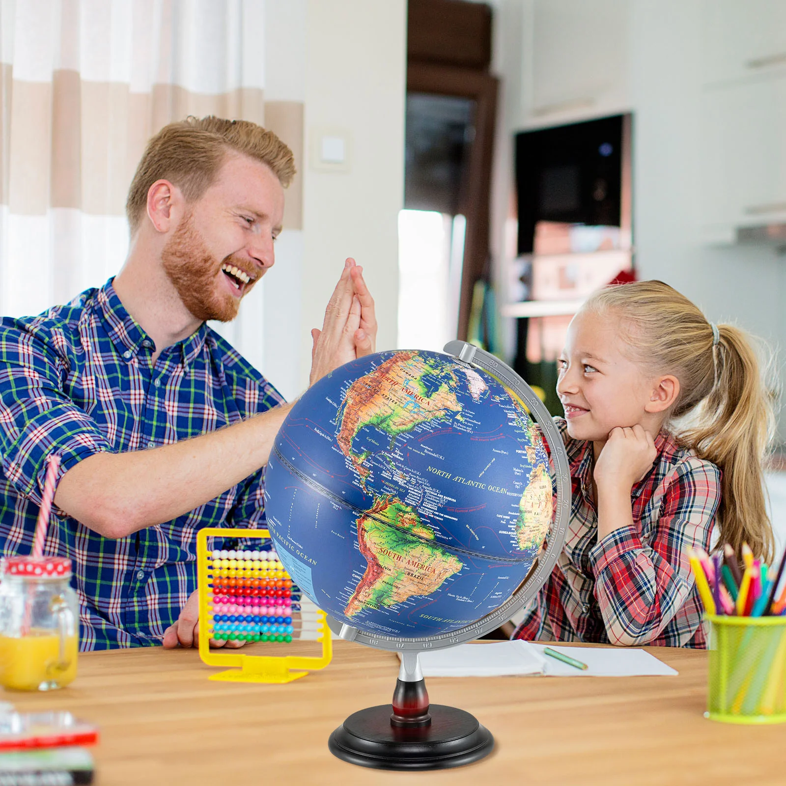 12 Inch Illuminated World Globe Antique Light up Globe Night Lamp - Image 2