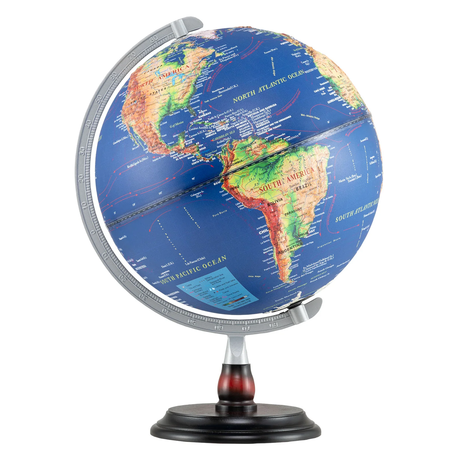 12 Inch Illuminated World Globe Antique Light up Globe Night Lamp - Image 3