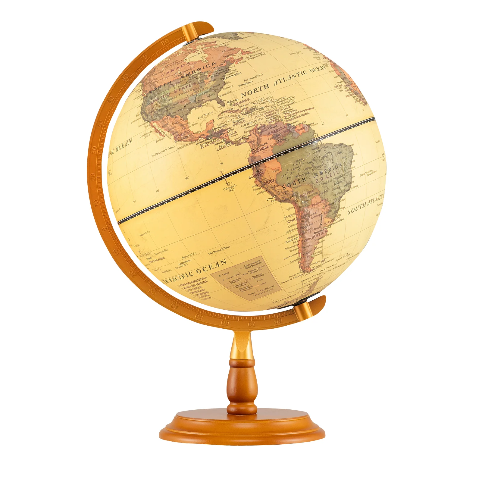 12 Inch Illuminated World Globe Antique Light up Globe Night Lamp - Image 9