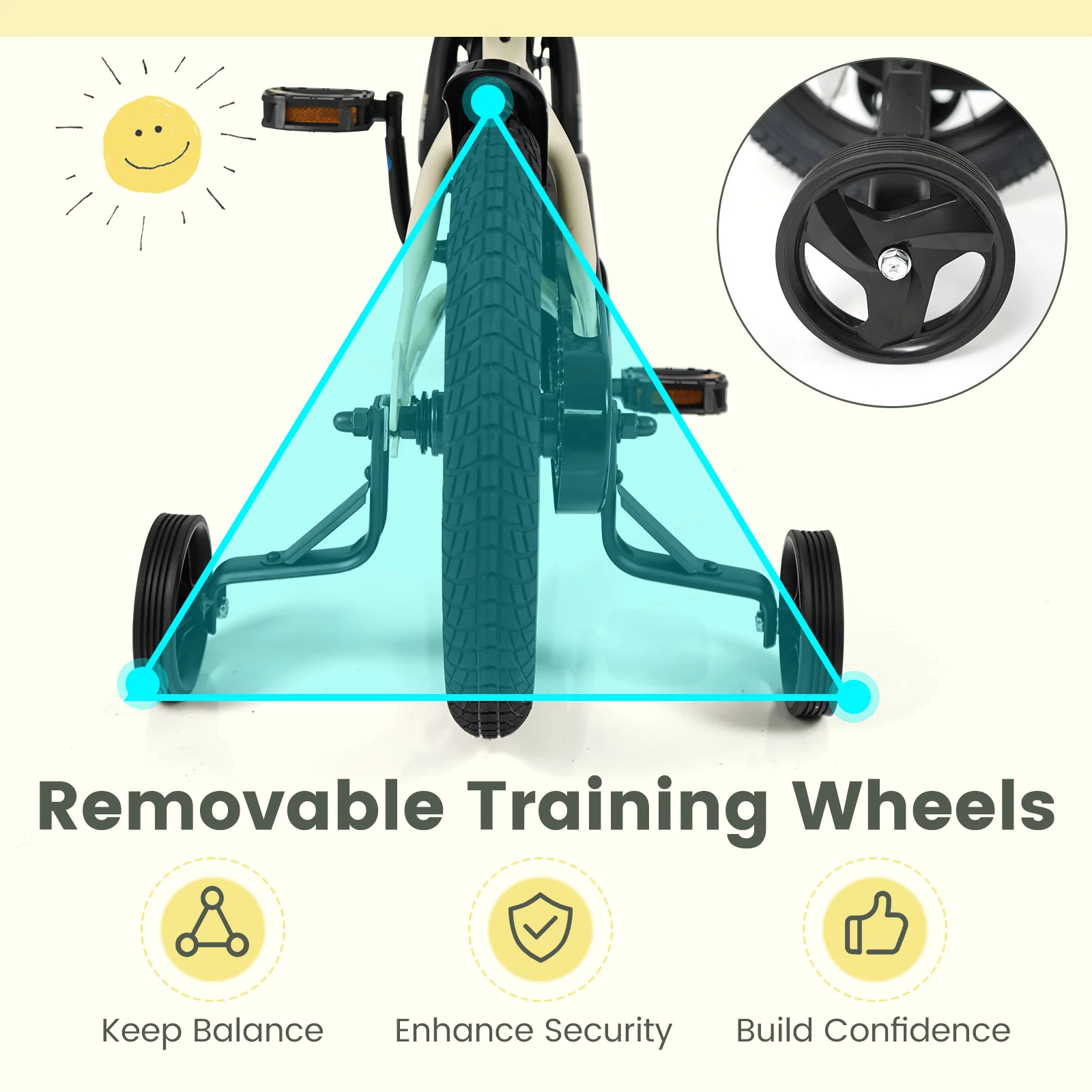 12 Inches Kids Bike Sport Bicycle with Removable Training Wheels - Image 30