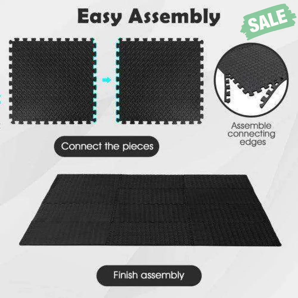 12 Pieces Puzzle Interlocking Flooring Mat with Anti-slip and Waterproof Surface - Image 12