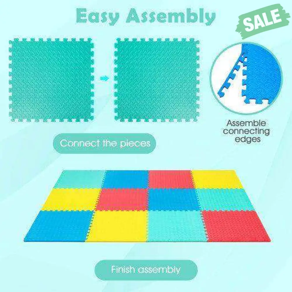 12 Pieces Puzzle Interlocking Flooring Mat with Anti-slip and Waterproof Surface - Image 5