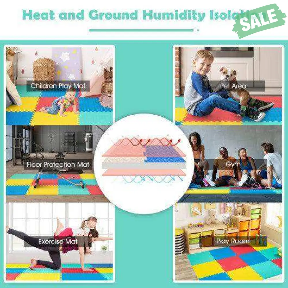 12 Pieces Puzzle Interlocking Flooring Mat with Anti-slip and Waterproof Surface - Image 7