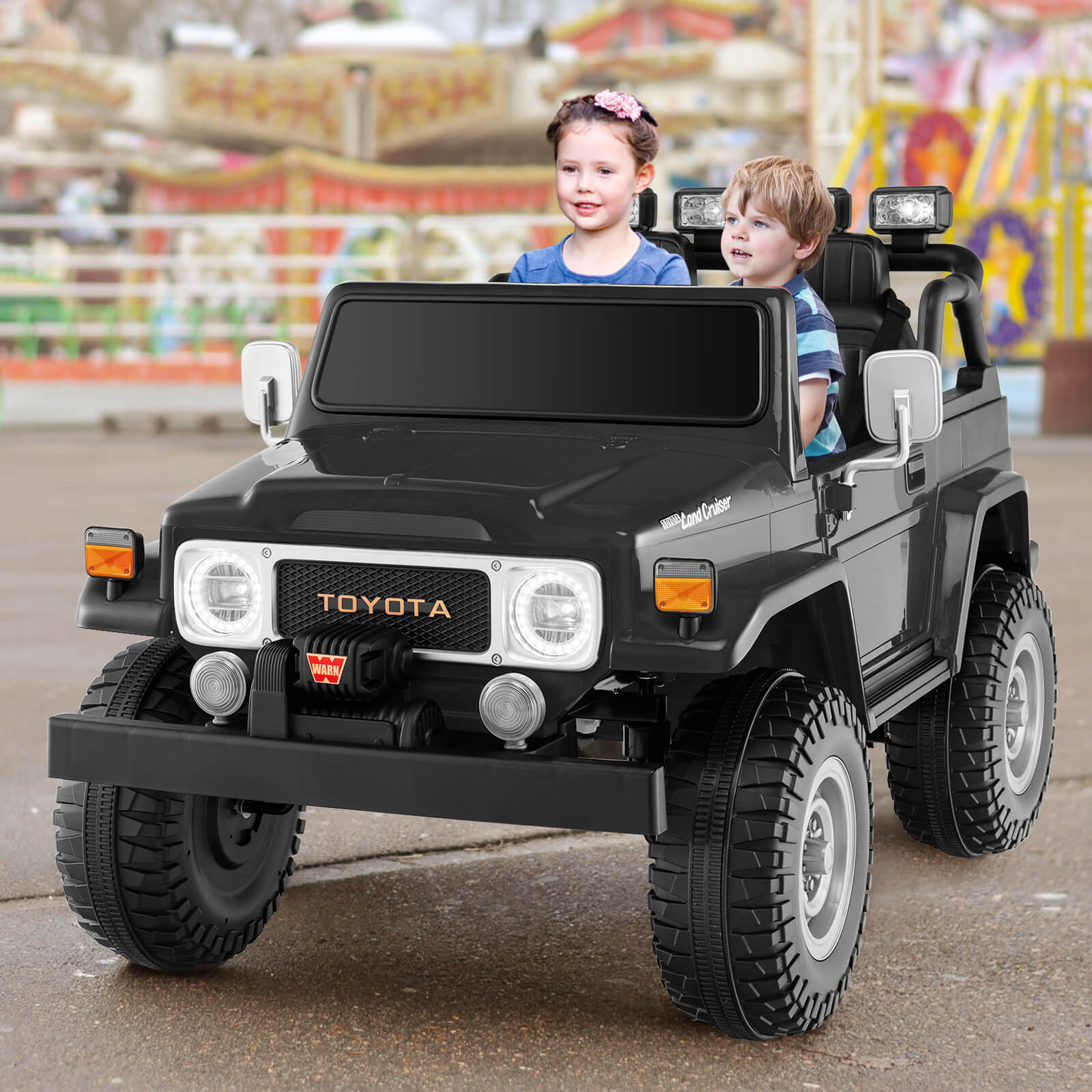 12V 2-Seat Licensed Kids Ride On Toyota FJ40 Car with 2.4G Remote Control - Image 2