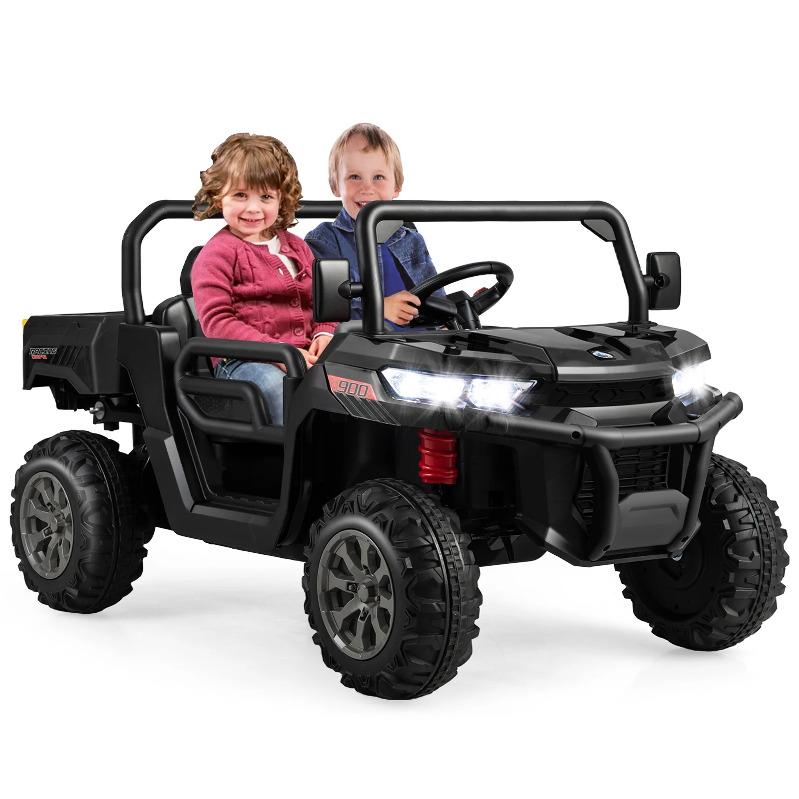 12V 2-Seater Kids Ride On Dump Truck with Dump Bed and Shovel - Image 13