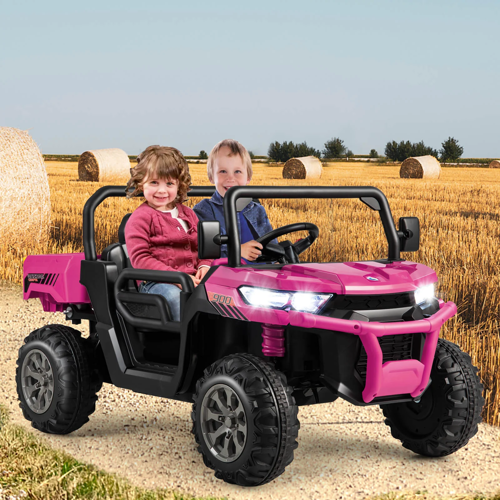 12V 2-Seater Kids Ride On Dump Truck with Dump Bed and Shovel - Image 26
