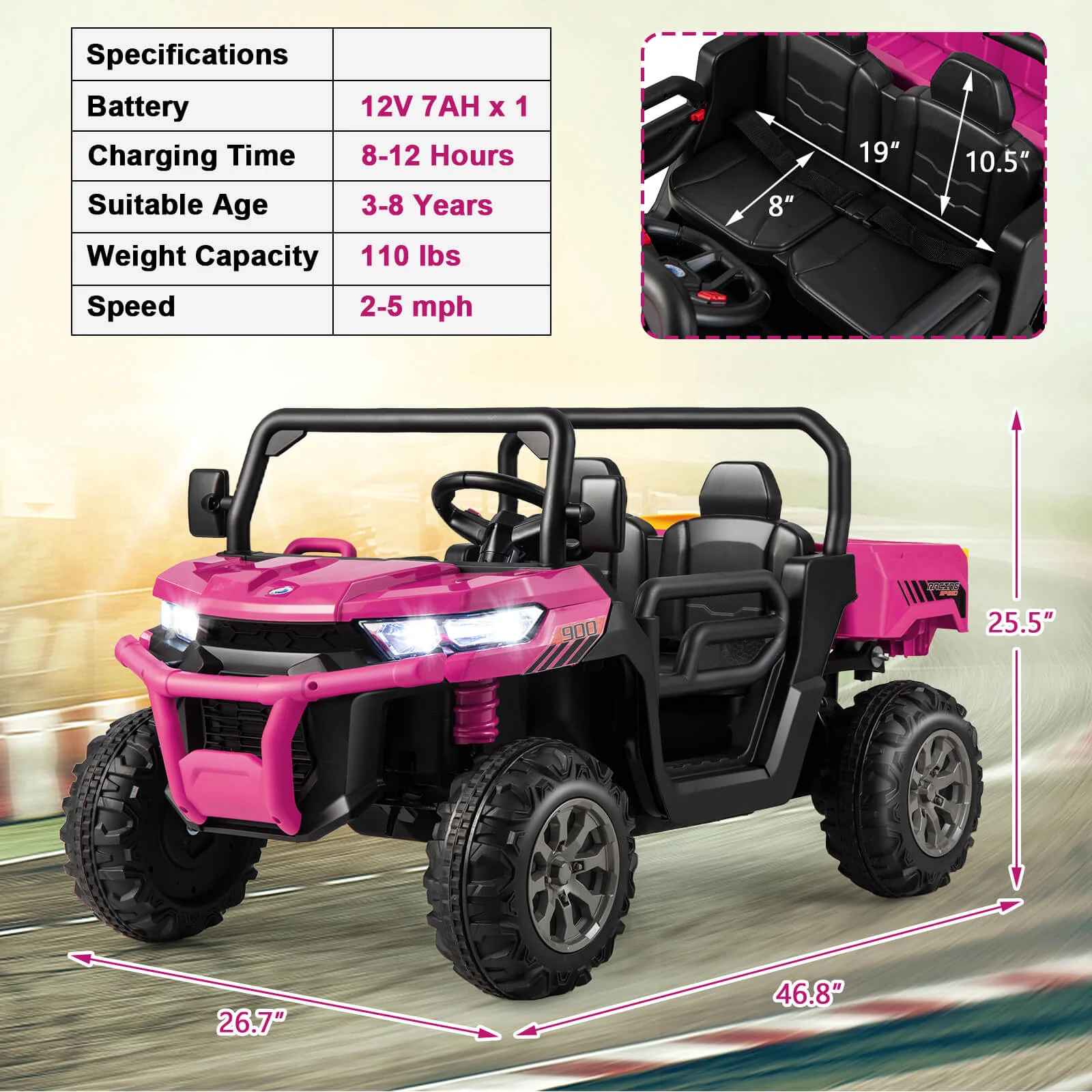 12V 2-Seater Kids Ride On Dump Truck with Dump Bed and Shovel - Image 29