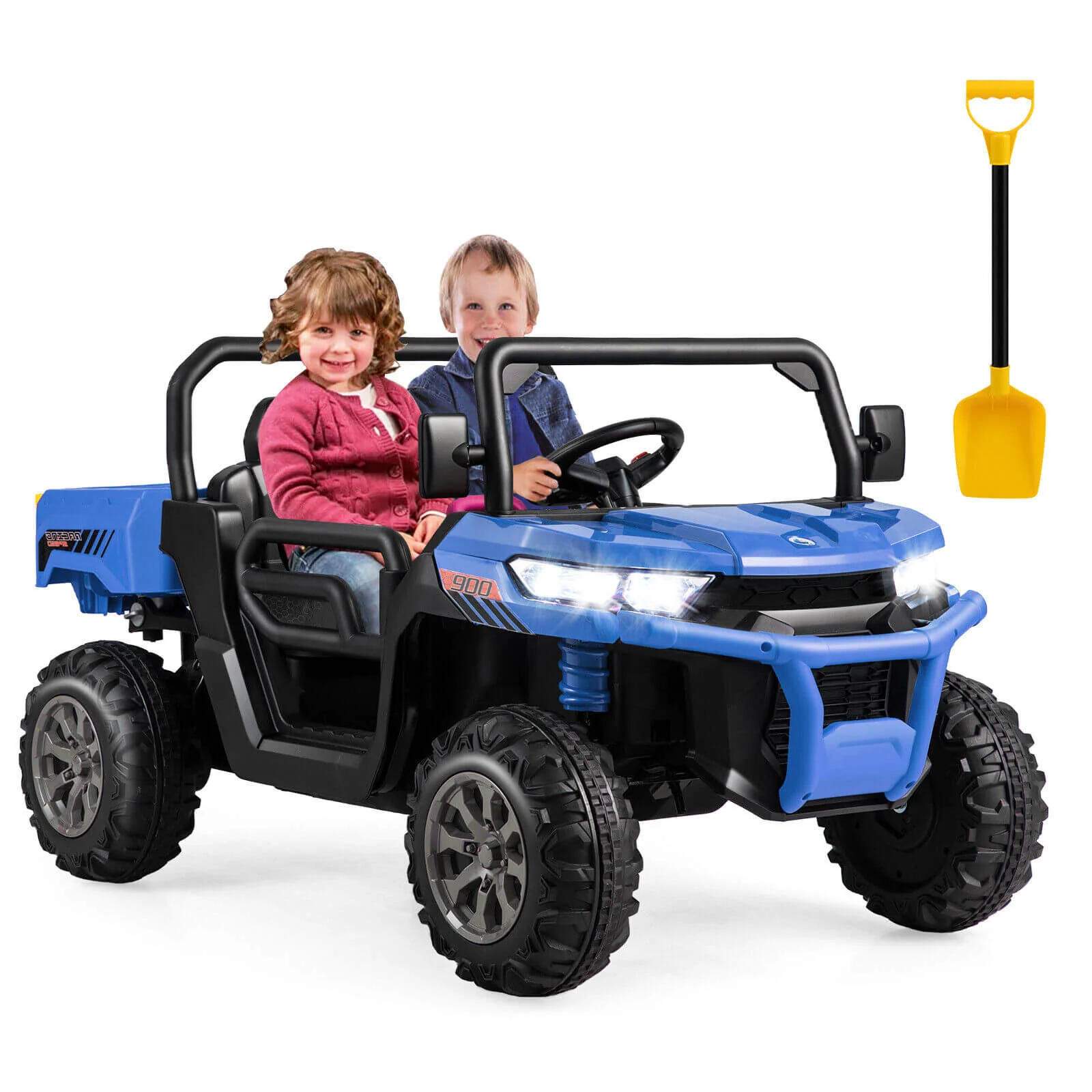 12V 2-Seater Kids Ride On Dump Truck with Dump Bed and Shovel - Image 35
