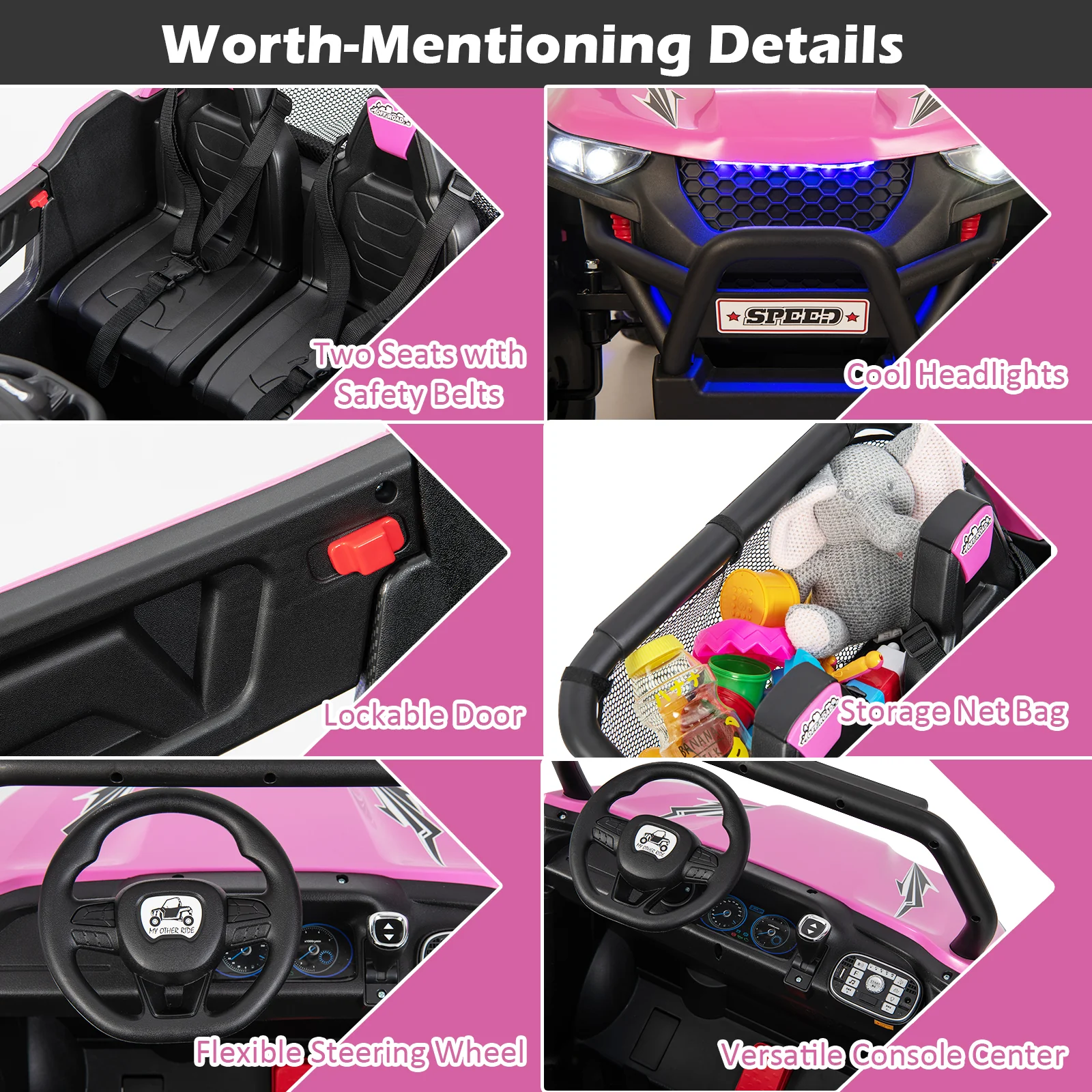 12V 2-Seater Kids Ride on UTV with Slow Start Function Music - Image 16