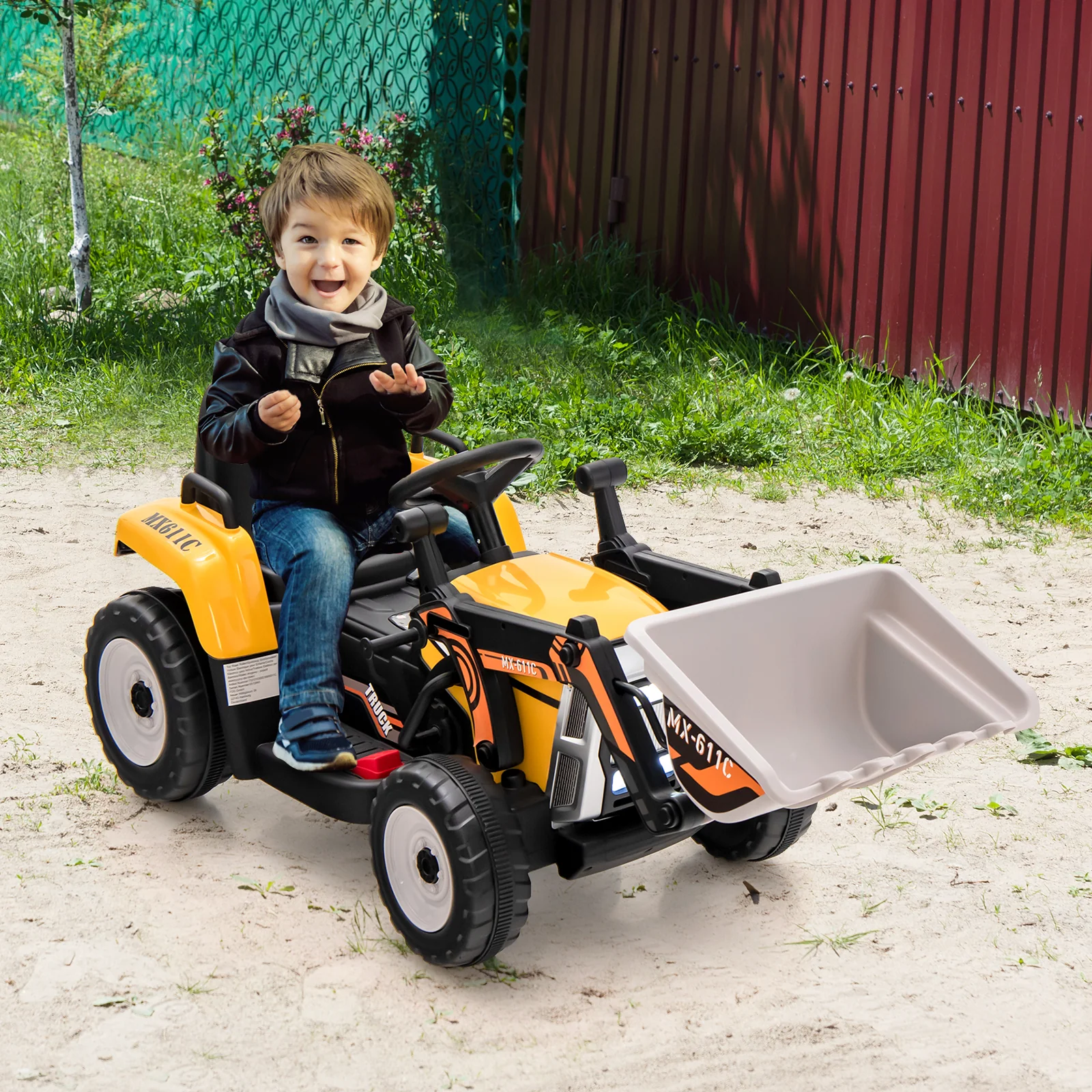 12V Battery Powered Kids Ride on Excavator with Adjustable Arm and Bucket - Image 17