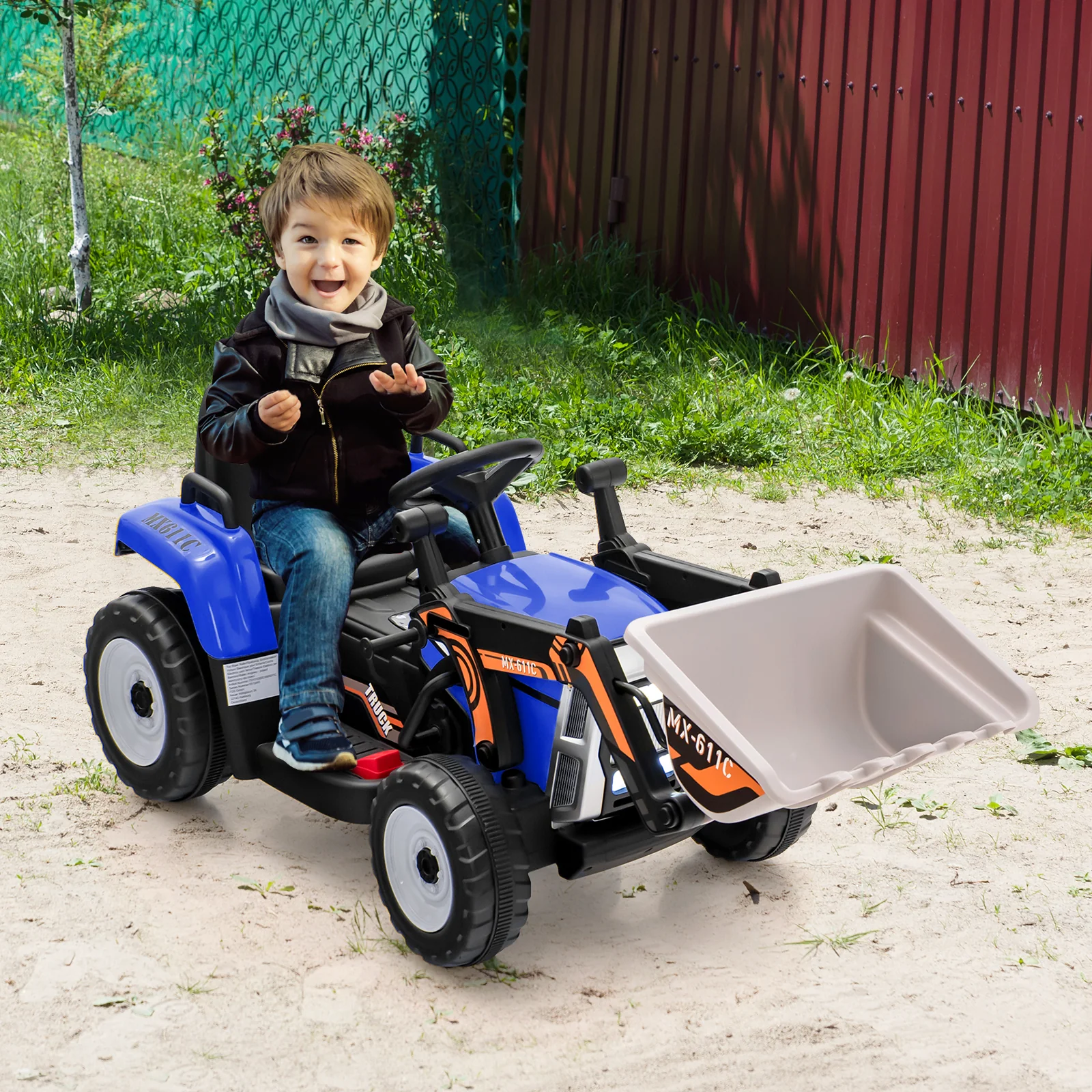 12V Battery Powered Kids Ride on Excavator with Adjustable Arm and Bucket - Image 2