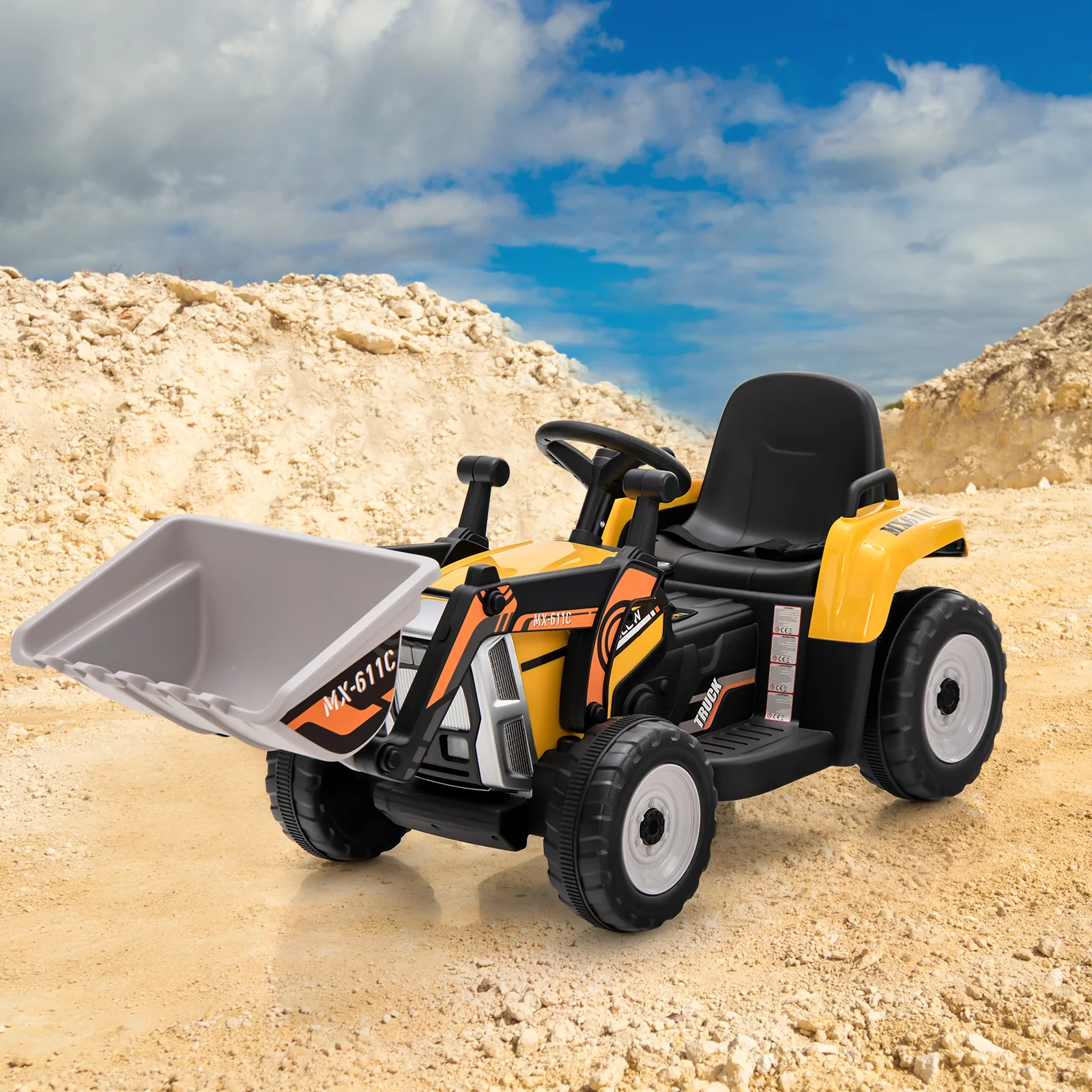 12V Battery Powered Kids Ride on Excavator with Adjustable Arm and Bucket - Image 22