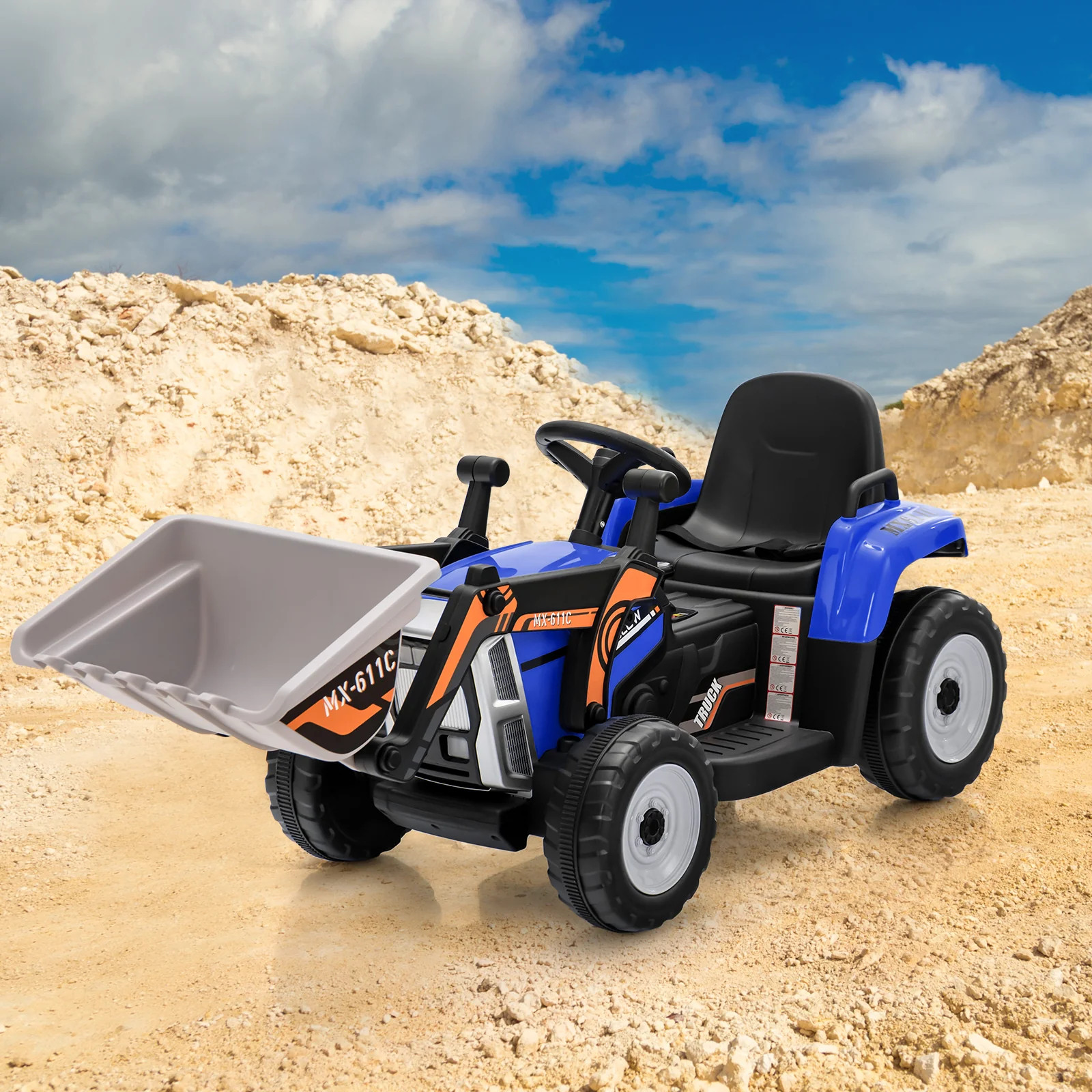12V Battery Powered Kids Ride on Excavator with Adjustable Arm and Bucket - Image 6