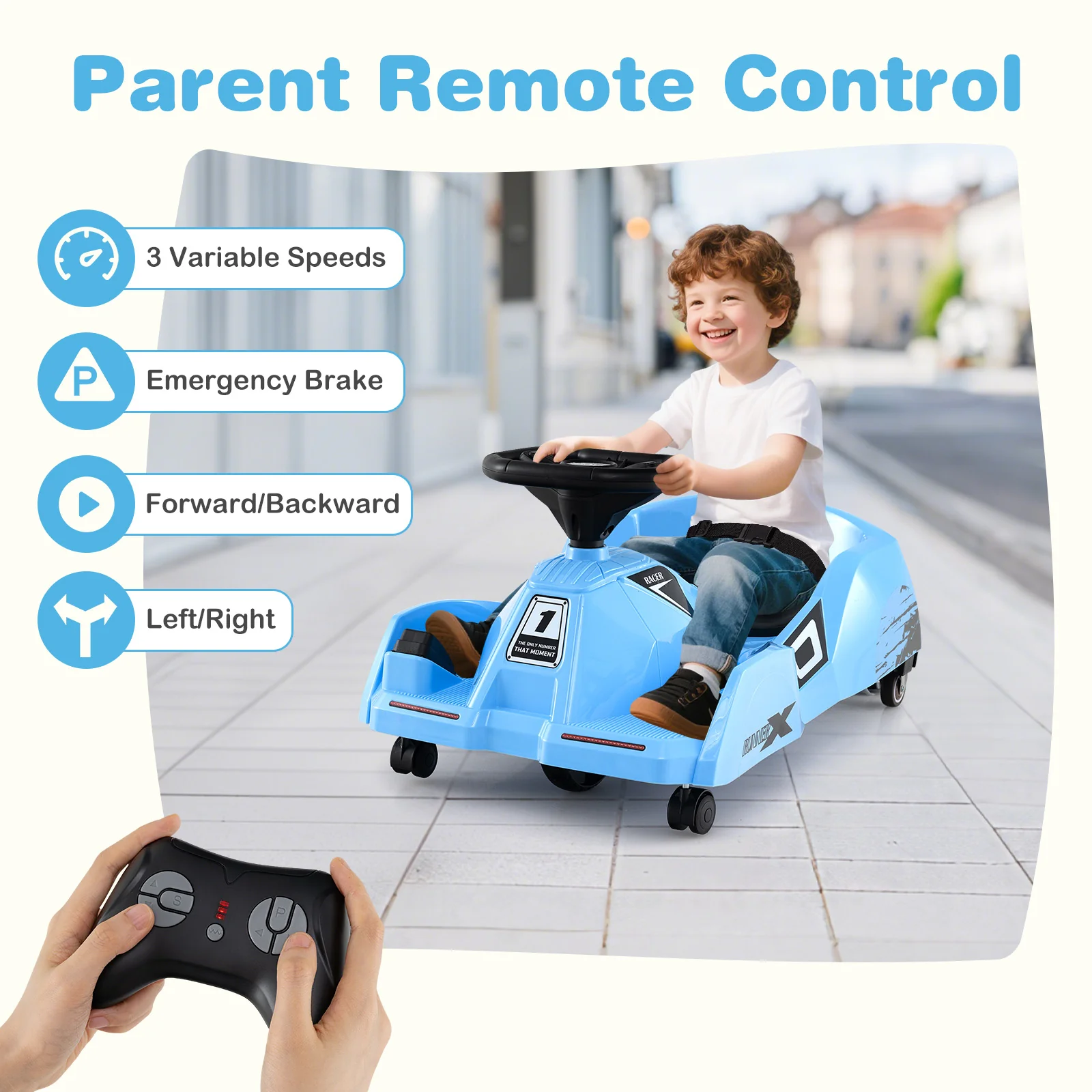 12V Electric Cleaning Go Kart with Detachable Mop and Remote Control