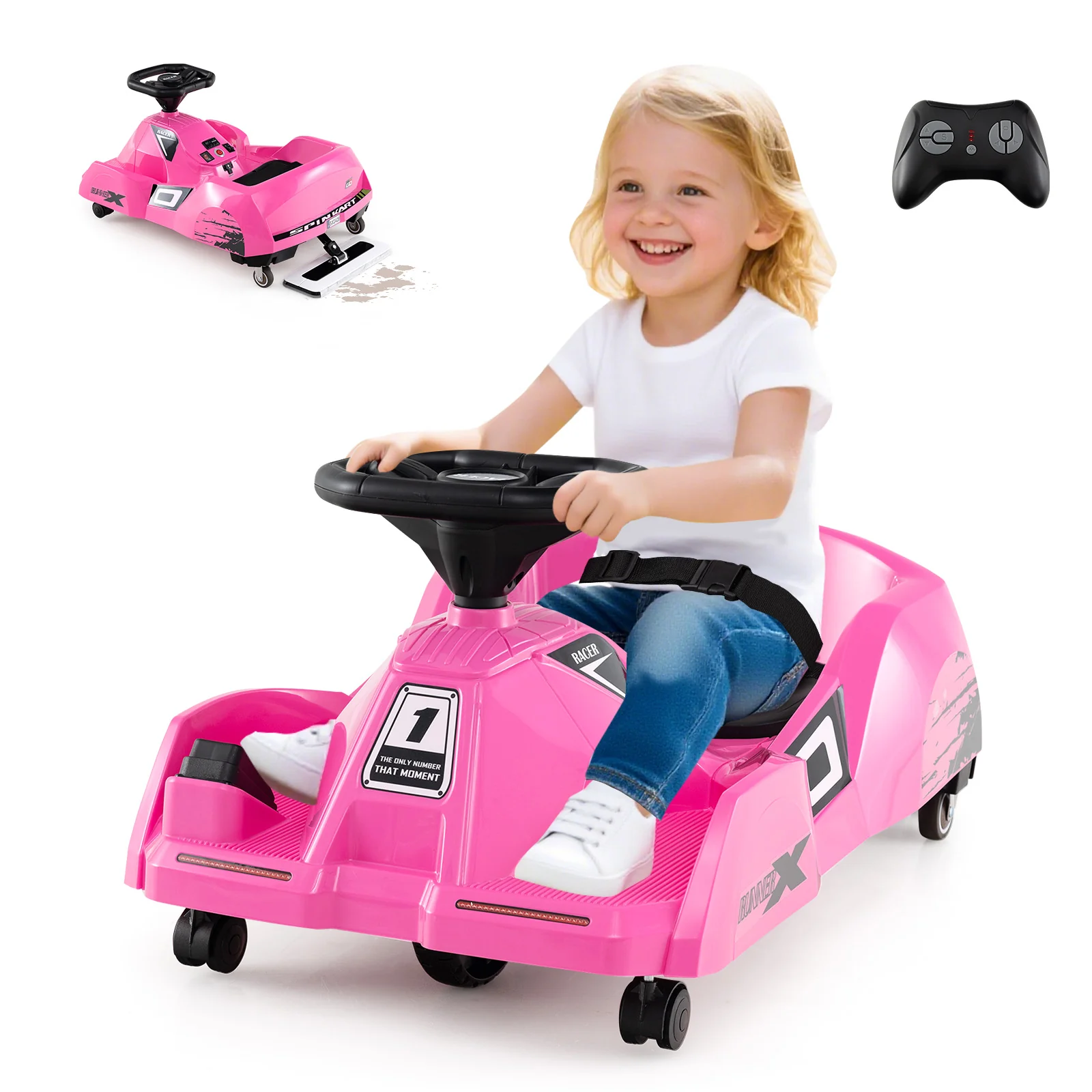 12V Electric Cleaning Go Kart with Detachable Mop and Remote Control - Image 11
