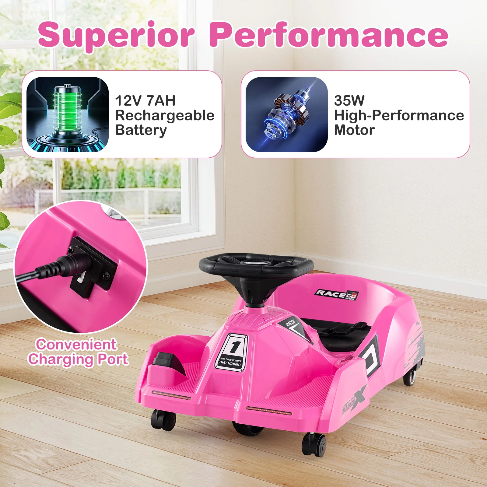 12V Electric Cleaning Go Kart with Detachable Mop and Remote Control - Image 16